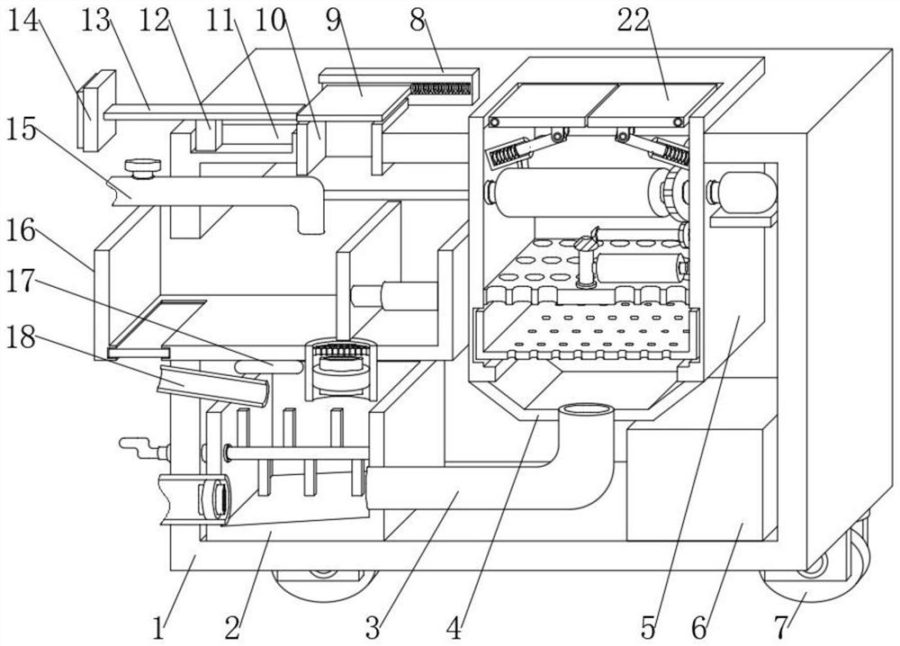 An operating room waste collection and treatment device