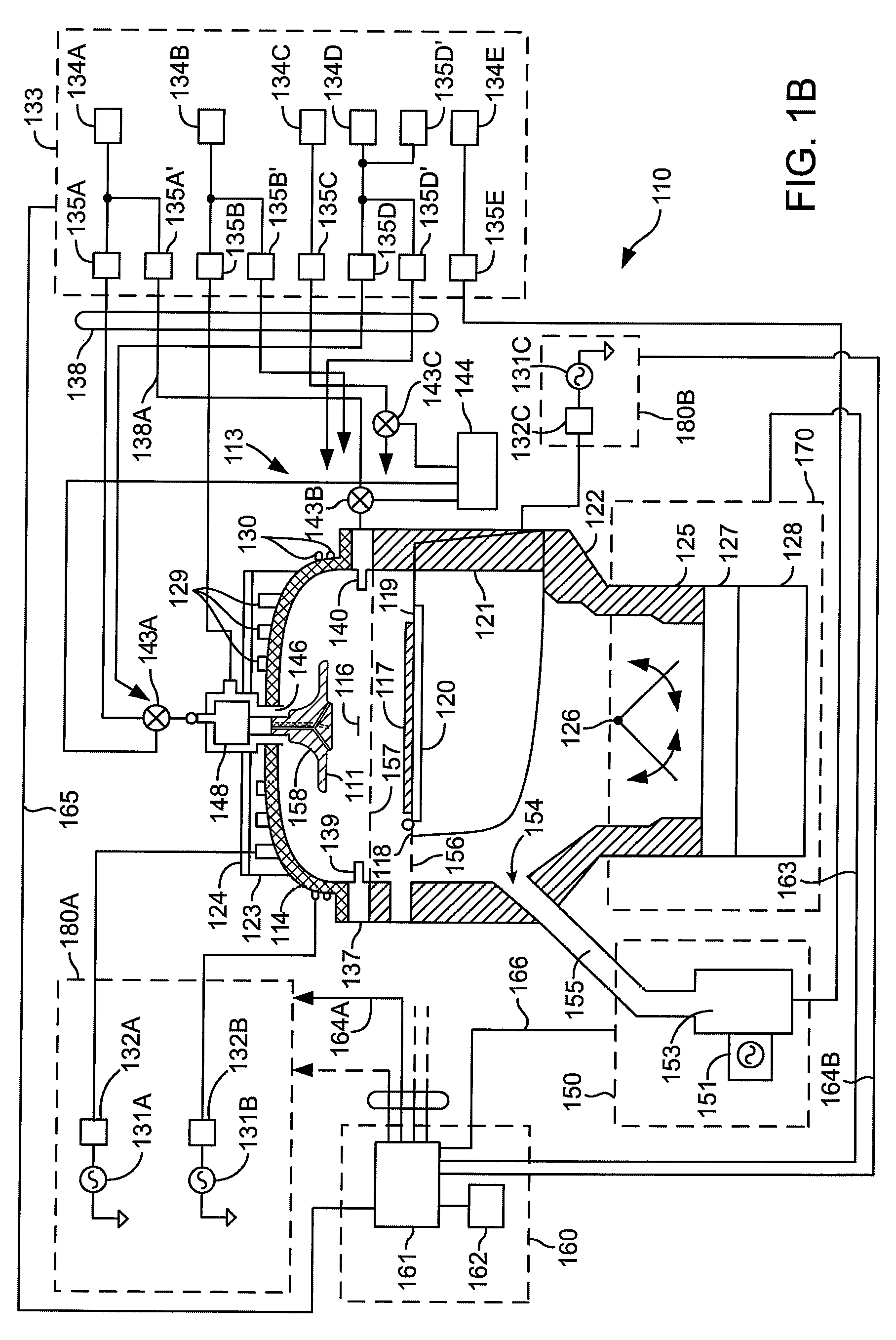 Dual top gas feed through distributor for high density plasma chamber