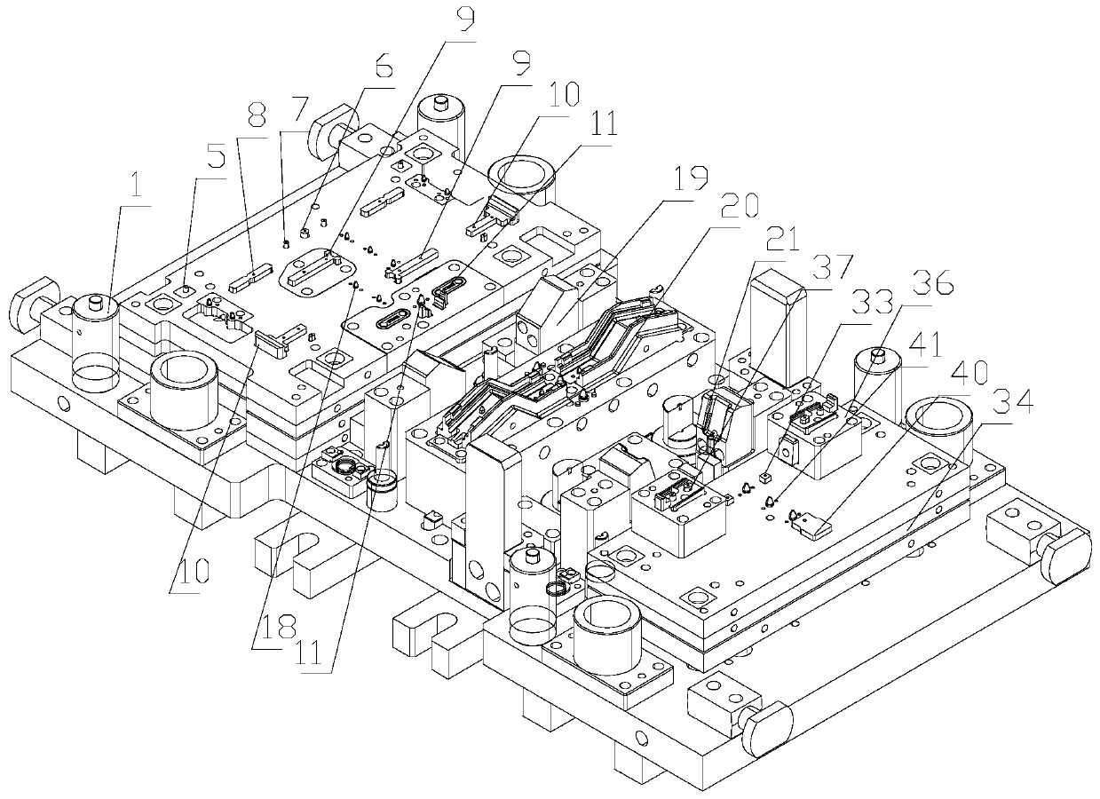 Progressive stamping die for radiator support