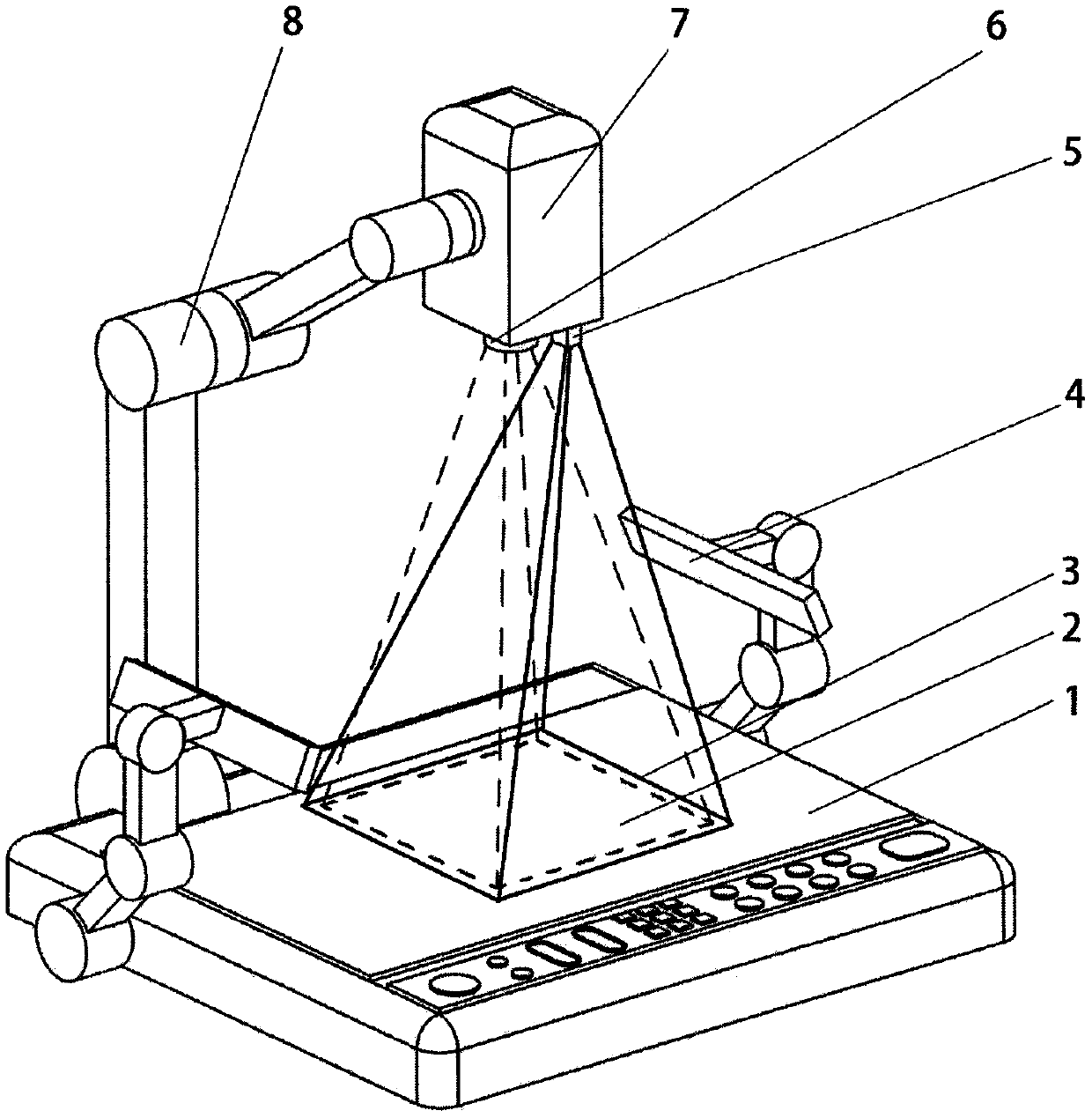 Teaching display stand with laser-assisted positioning function