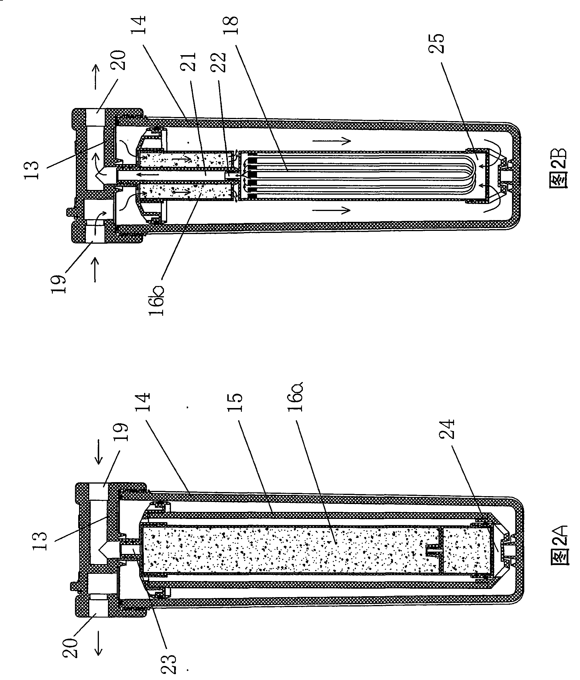 Household full-automatic double film self-flushing water-purifying device