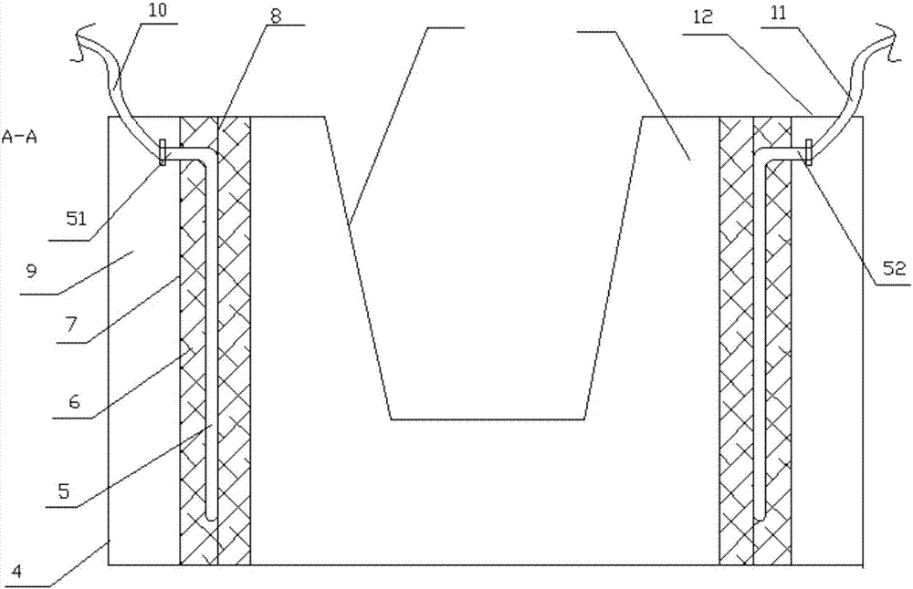 Blast furnace iron hook with water-cooling devices