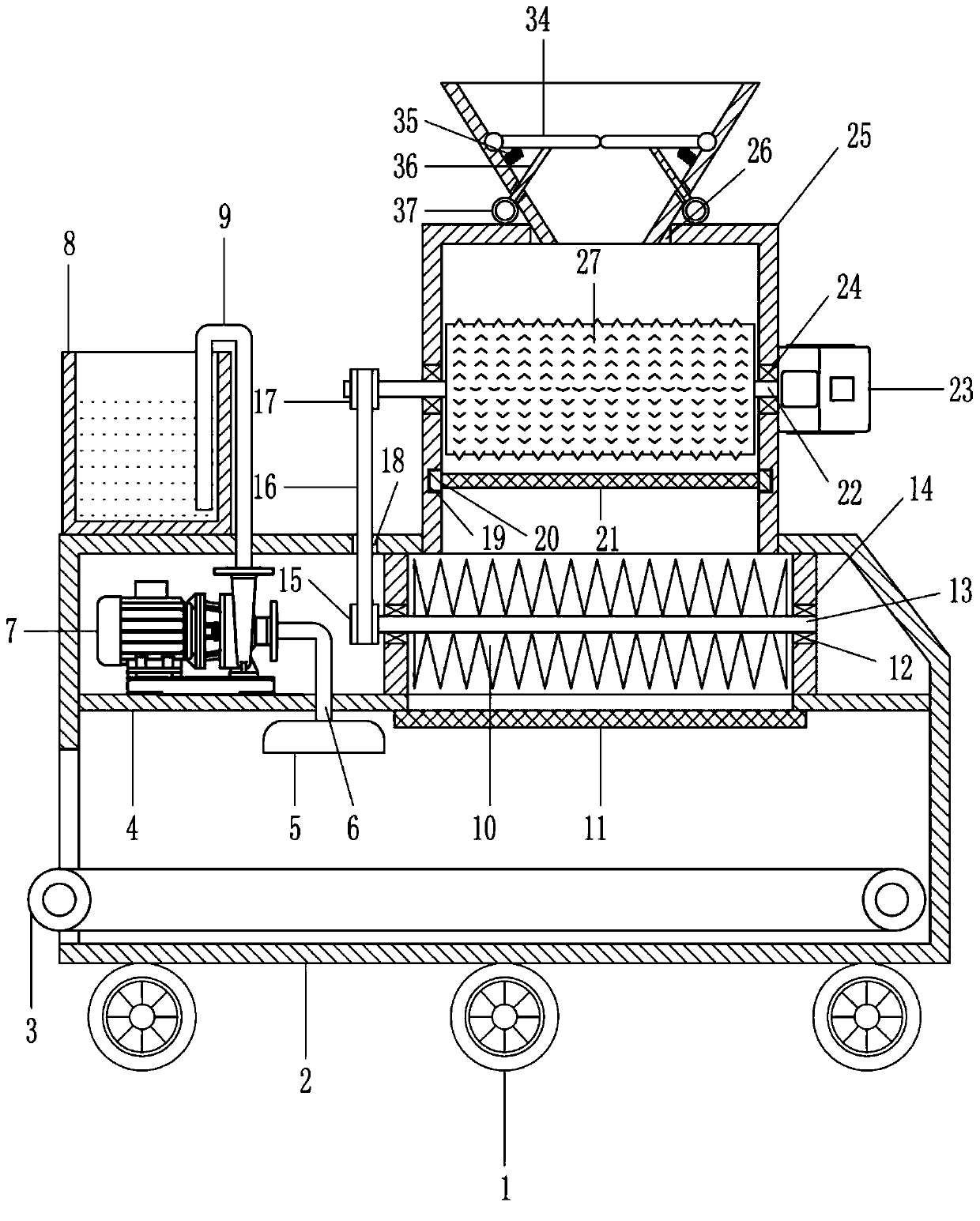 Recycling and processing equipment for silicone heat insulation pad residue