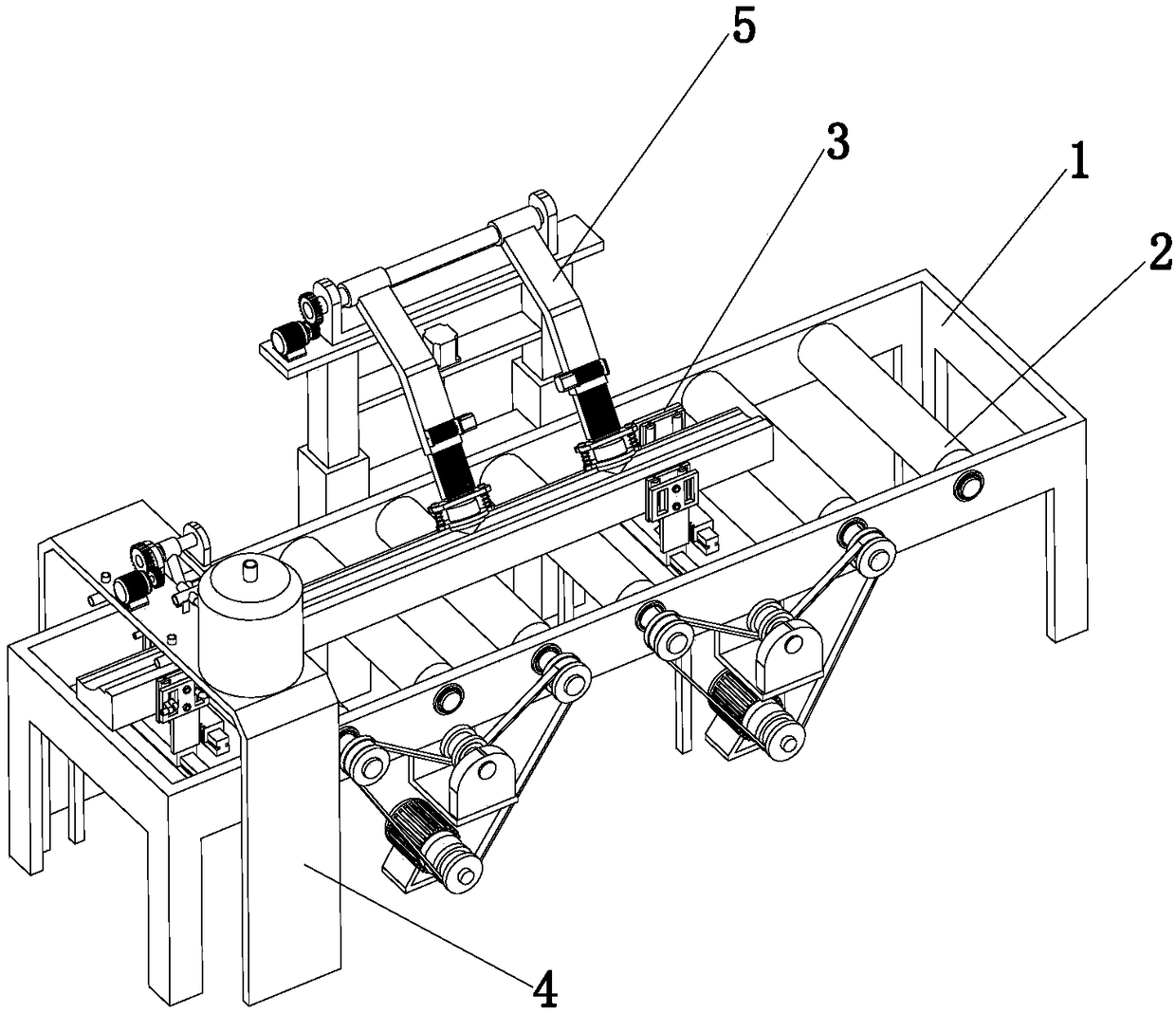 Working method of automatic building line strip spraying equipment