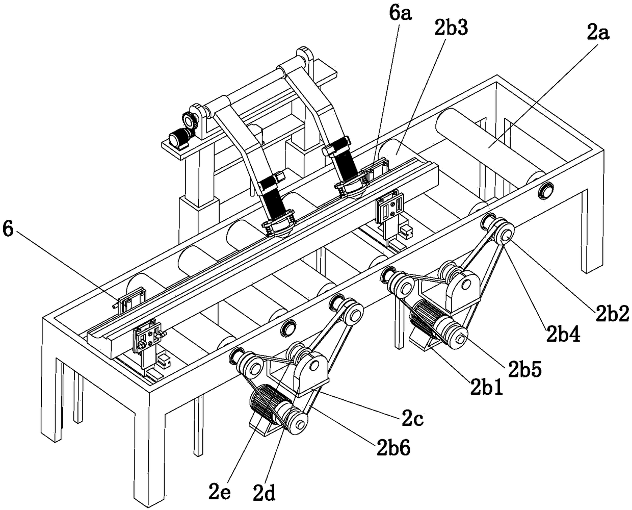 Working method of automatic building line strip spraying equipment