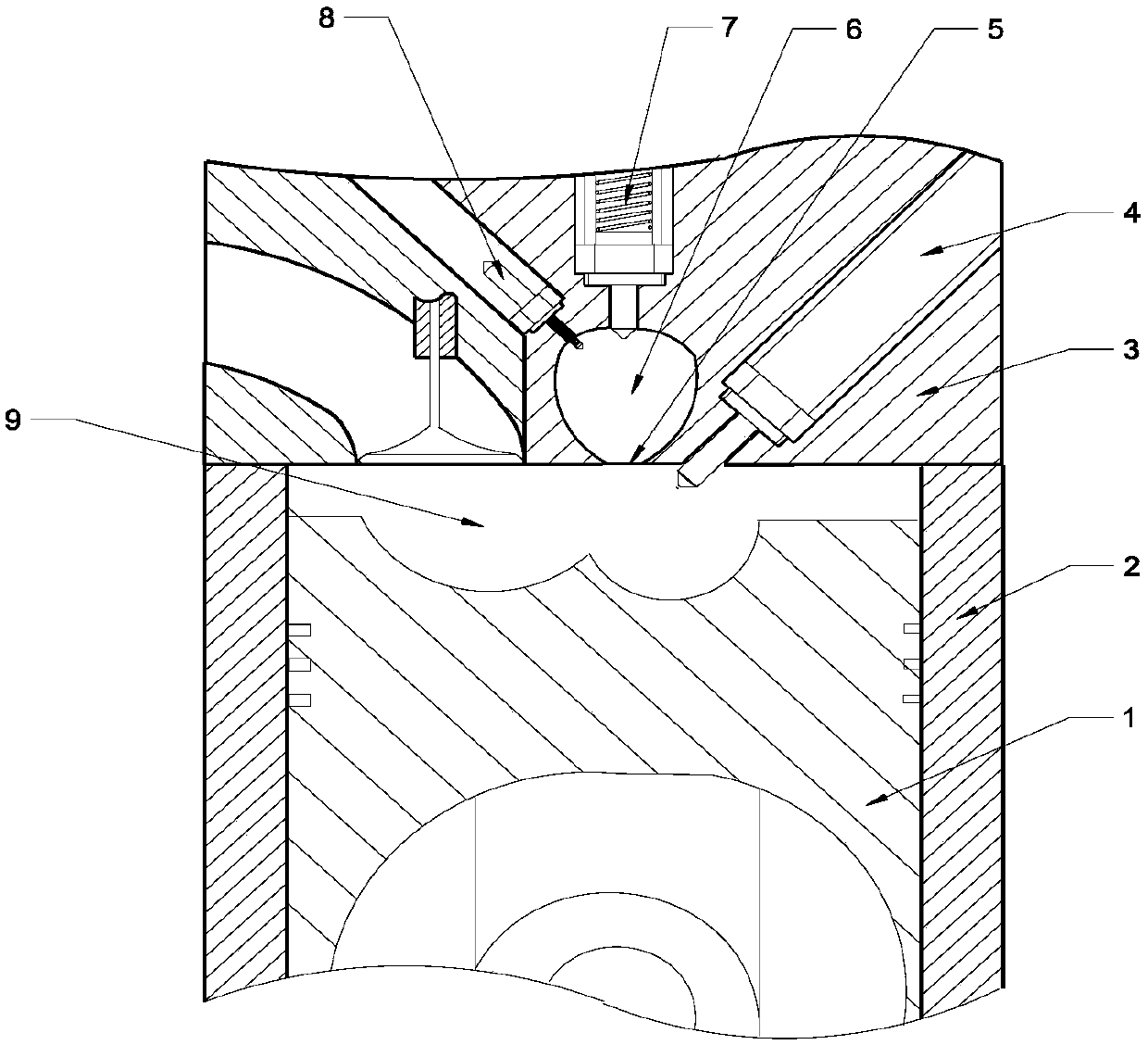 Natural gas engine combustion organization method with precombustion chamber low-pressure air supply and in-cylinder high-pressure direct injection functions