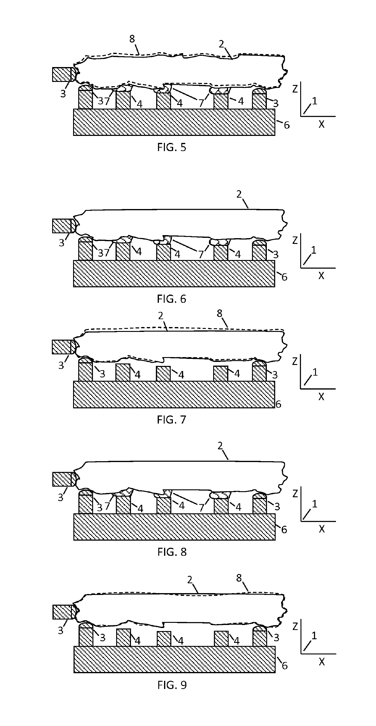 Method and devices to minimize work-piece distortion due to adhering stresses and changes in internal stresses