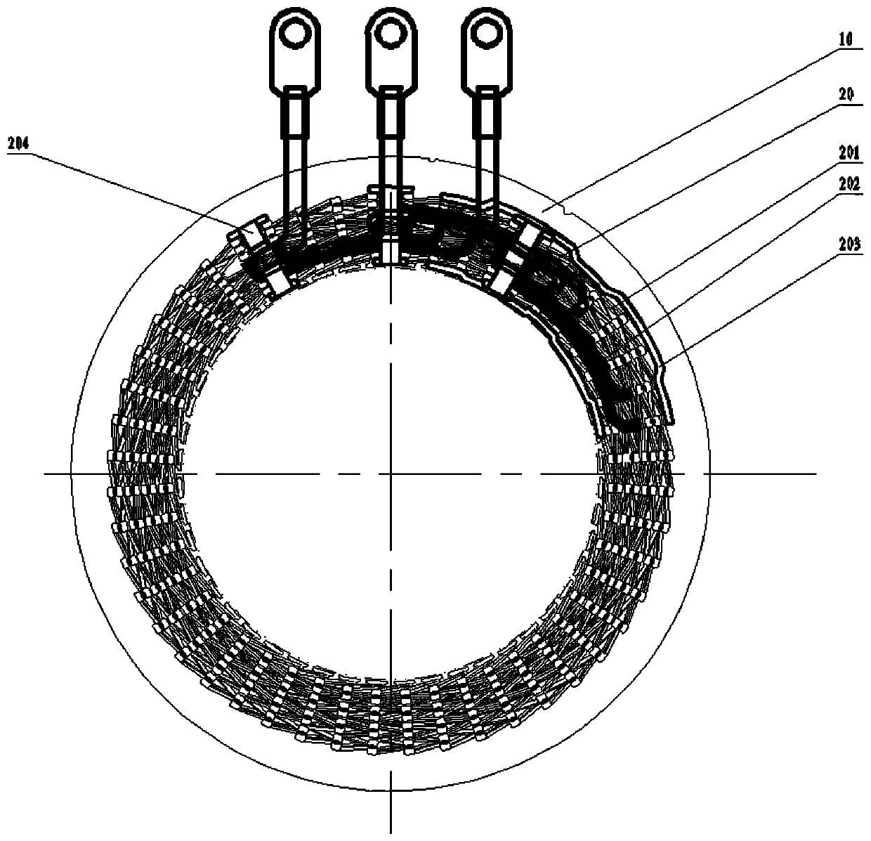 Flat wire motor stator and flat wire motor