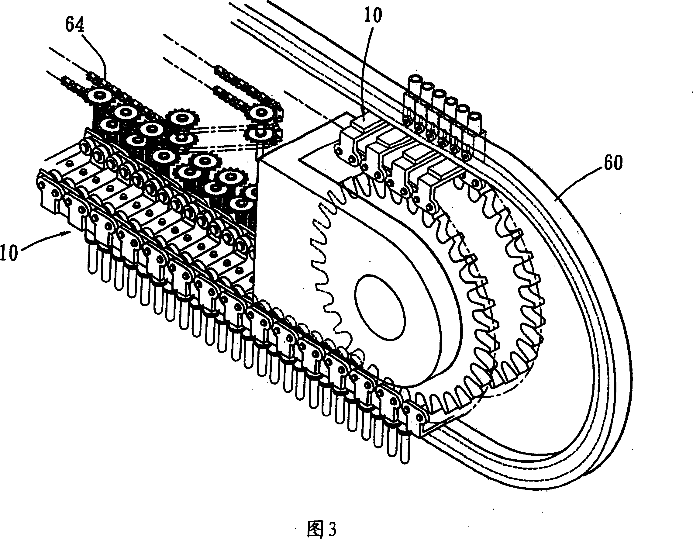 Circulating structure for drawing-blowing forming machine