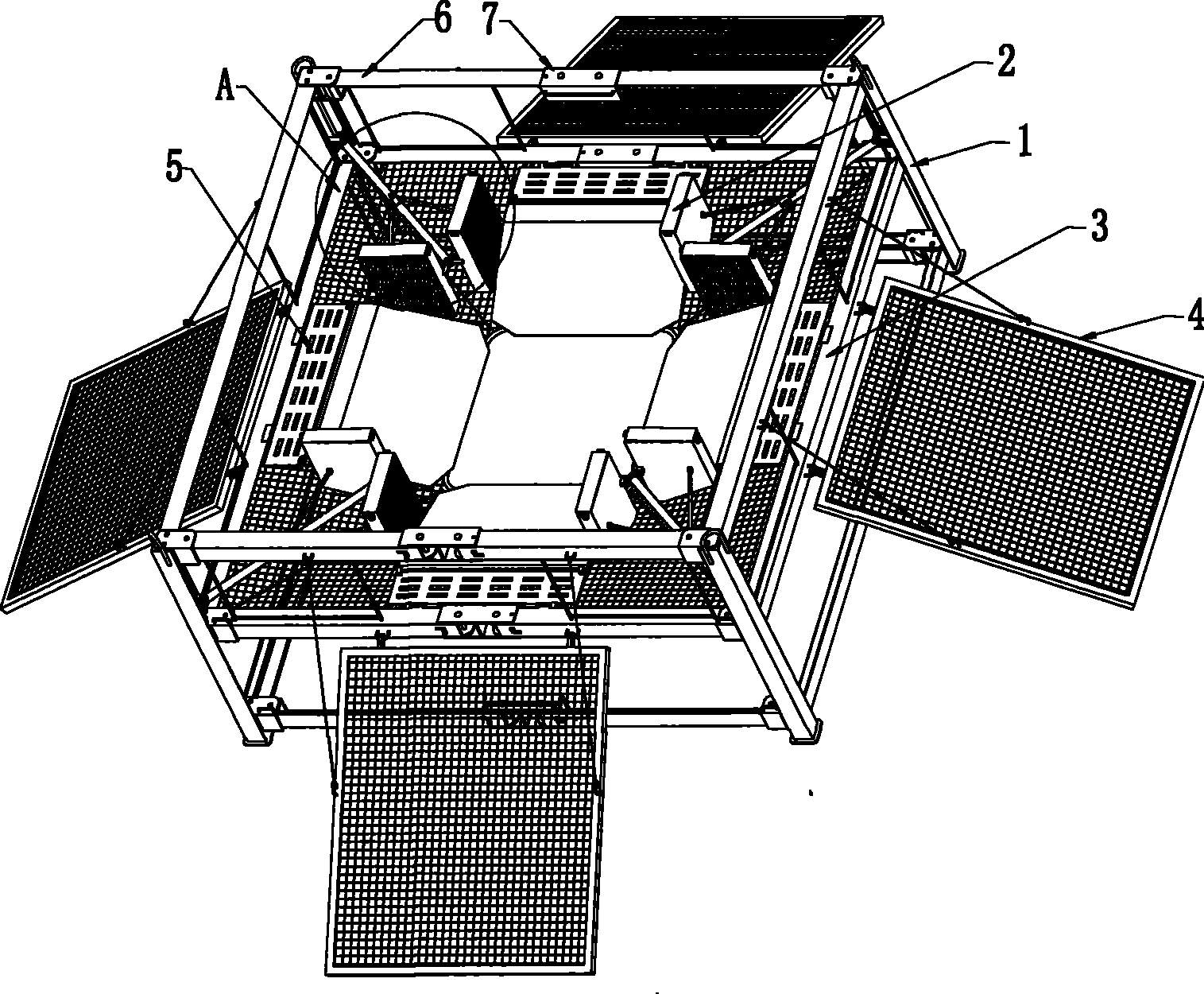 Cage for catching lobster at ocean floor