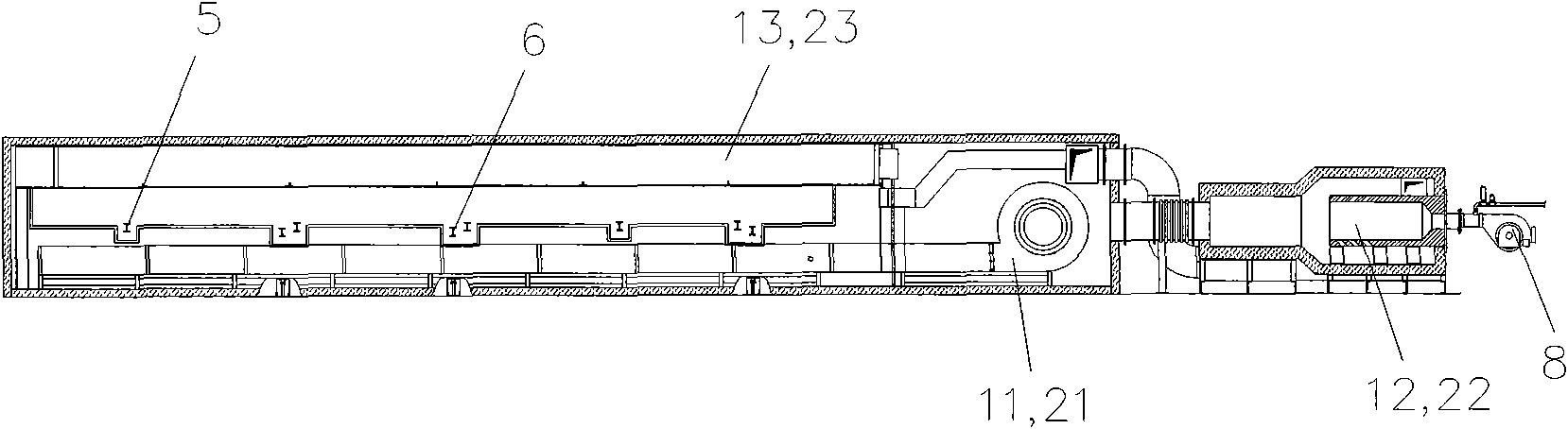 Device for baking and curing inner anti-corrosion layer of pipe