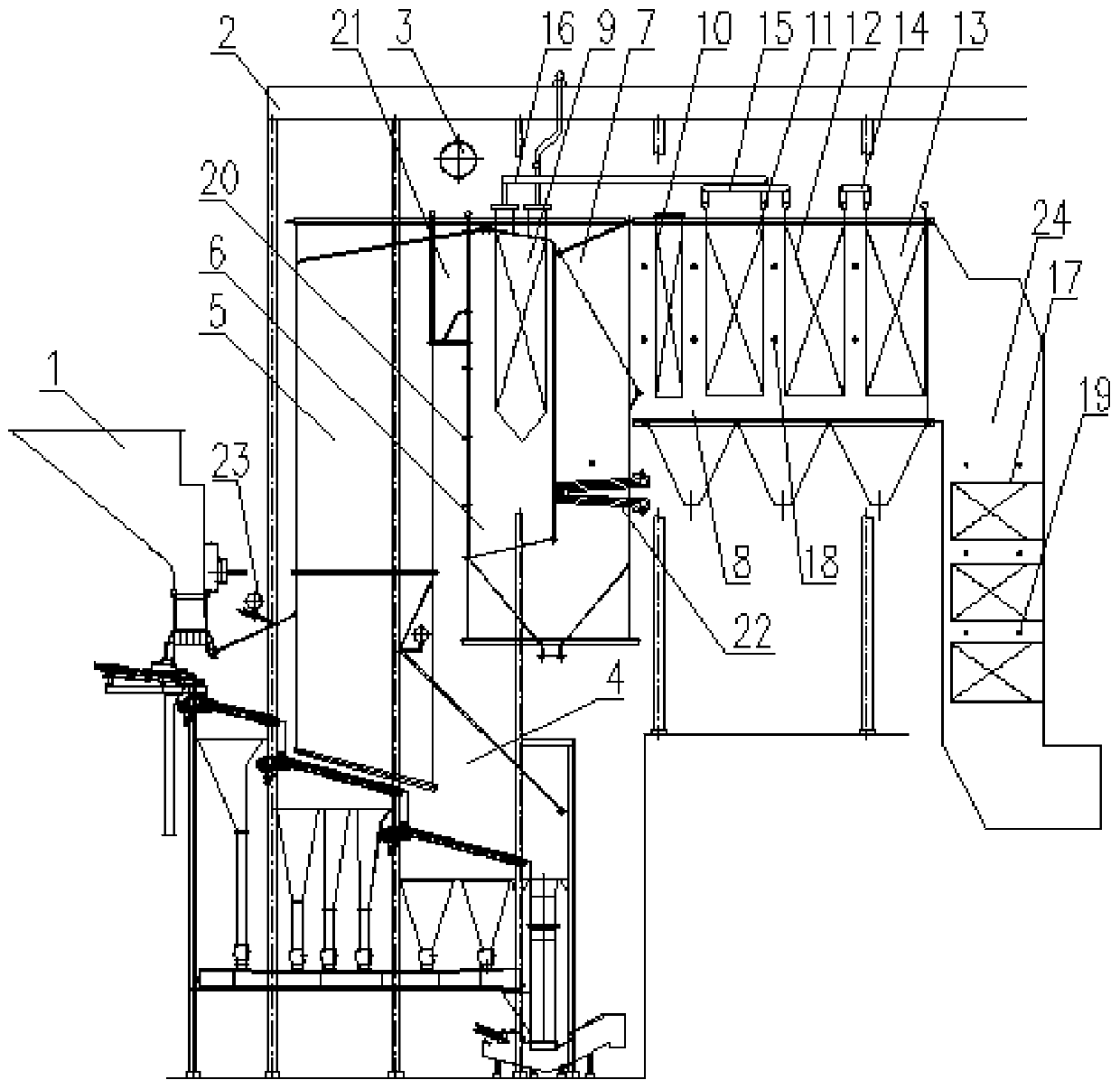 High-temperature and high-pressure waste incineration pi type boiler