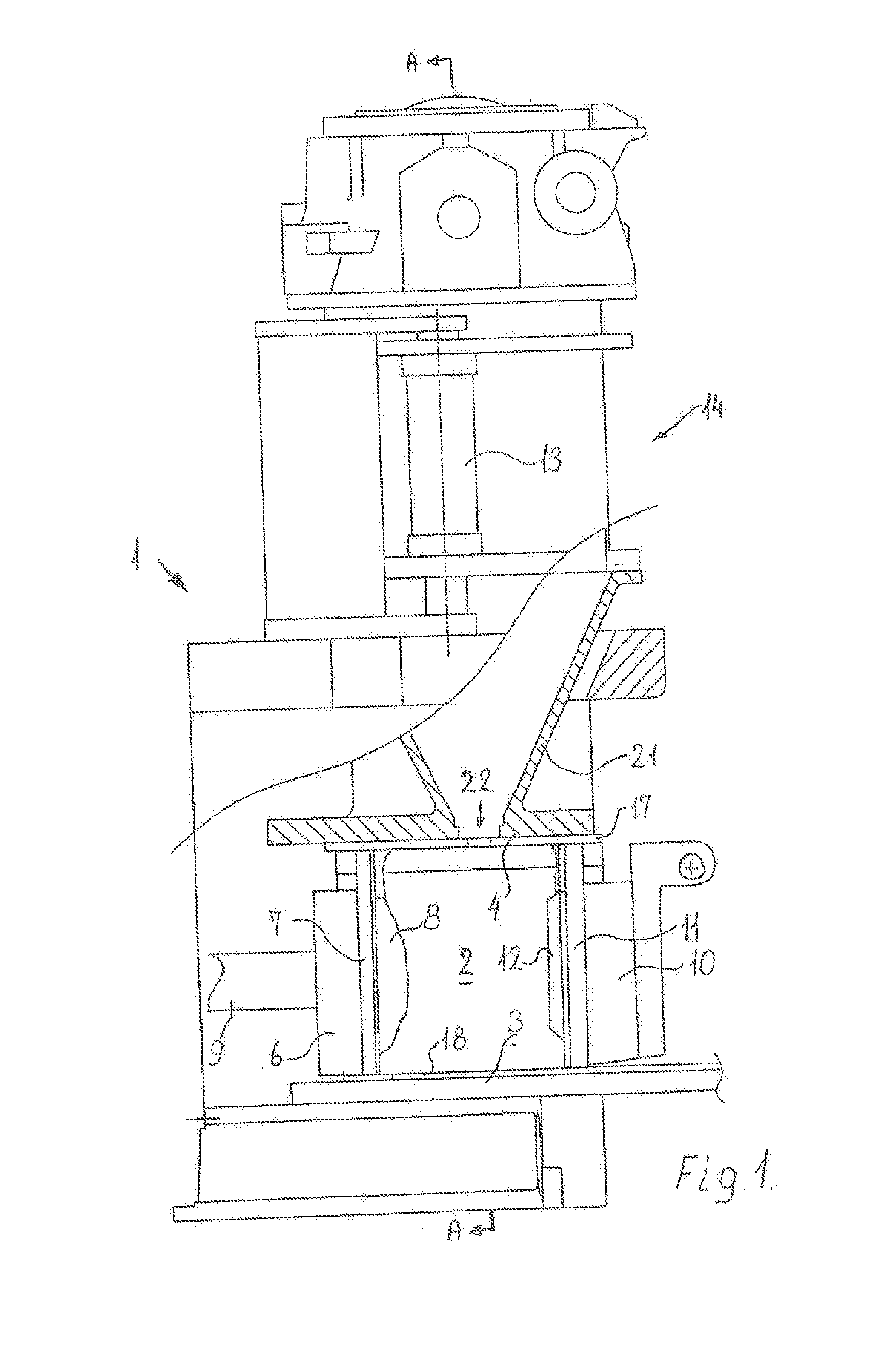 Moulding Chamber Arrangement for a Mould-String Plant