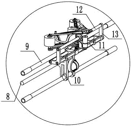 Crawler climbing type cleaning detection robot with variable framework structure for wind power tower