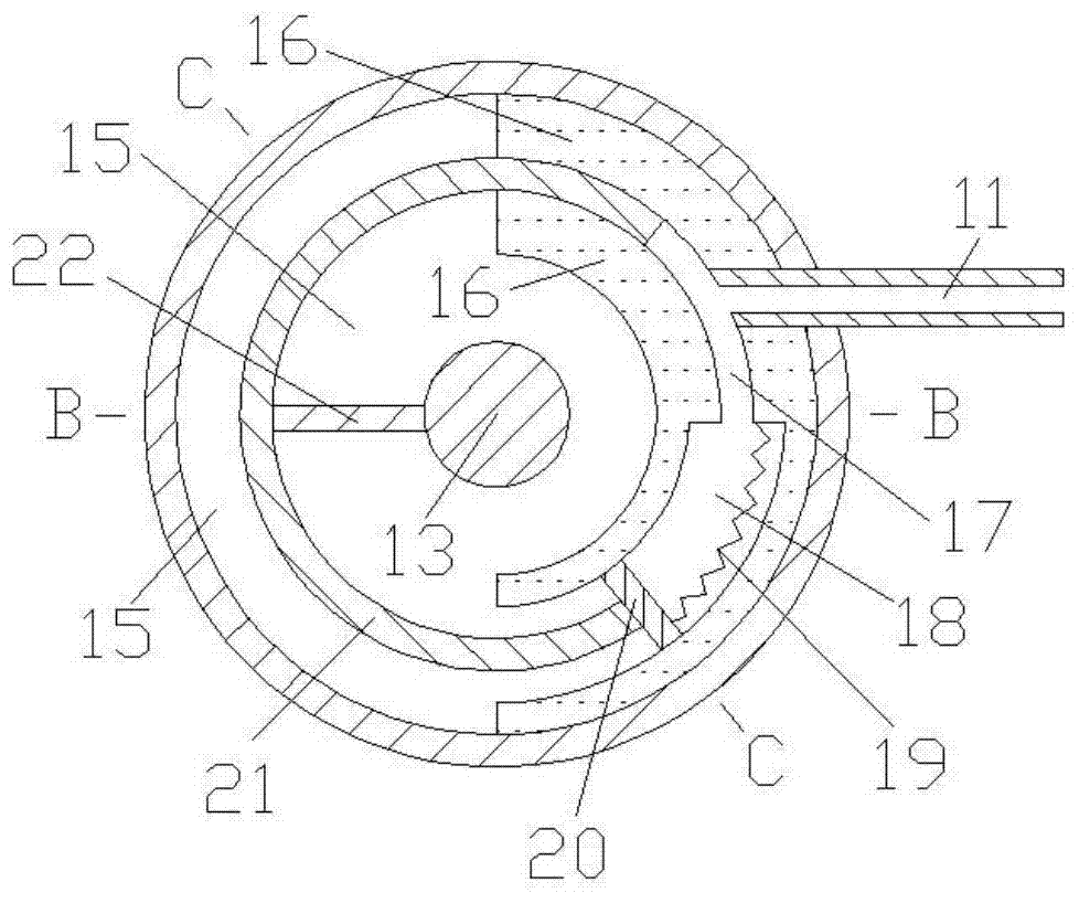 Pneumatic adjusting mechanism with penetrating pipes