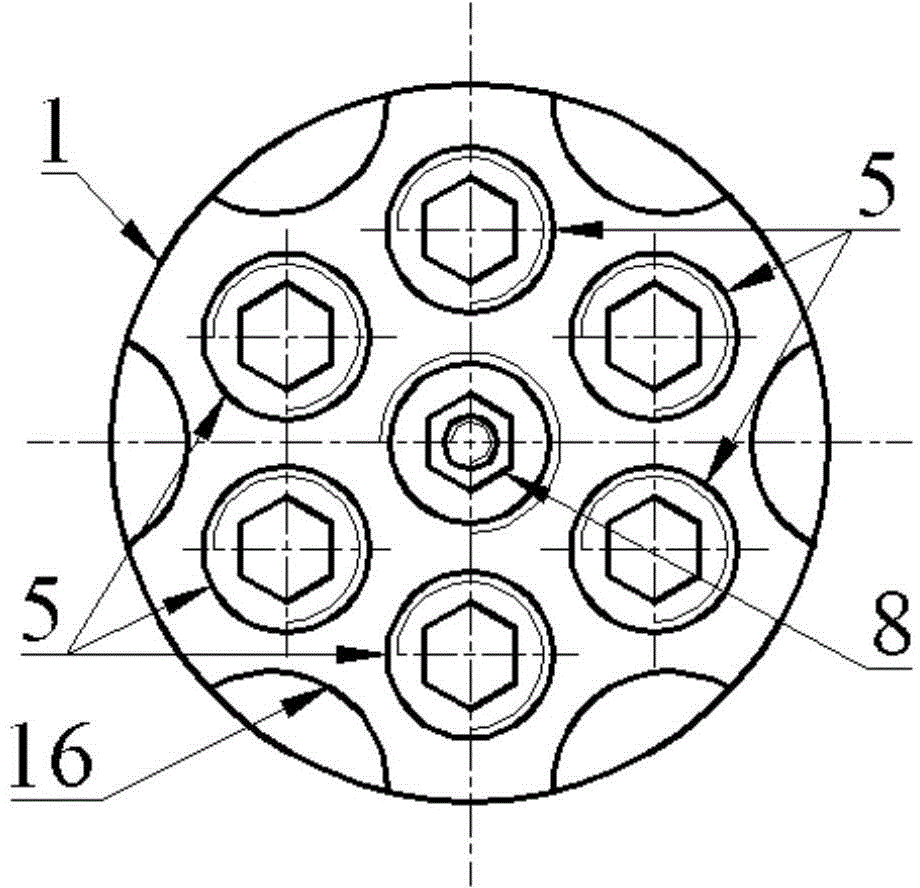 Sucking supporting head provided with rigid and flexible supports and used for machining grids of thin-walled workpiece