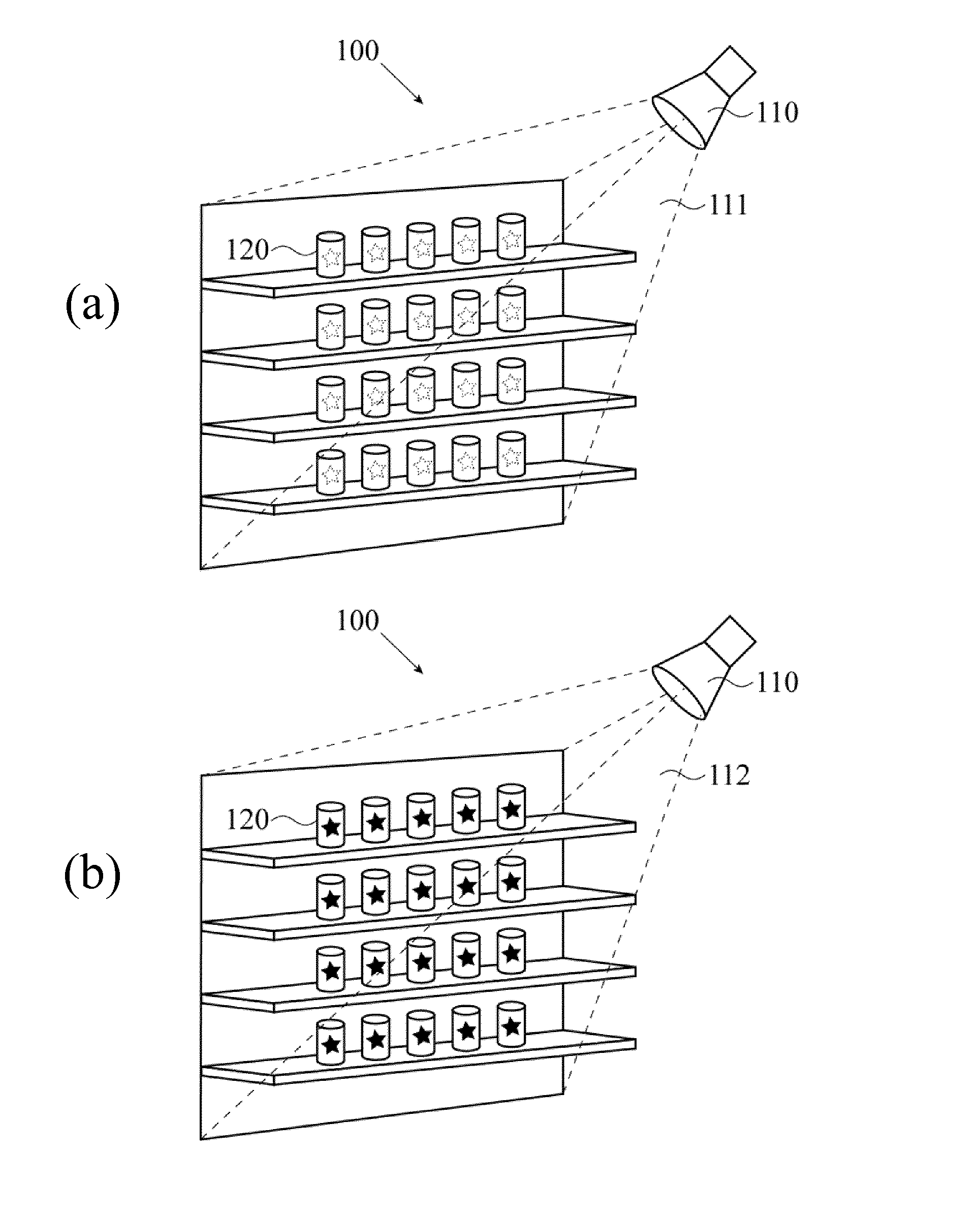 Arrangement for changing the visual appearance of a target object