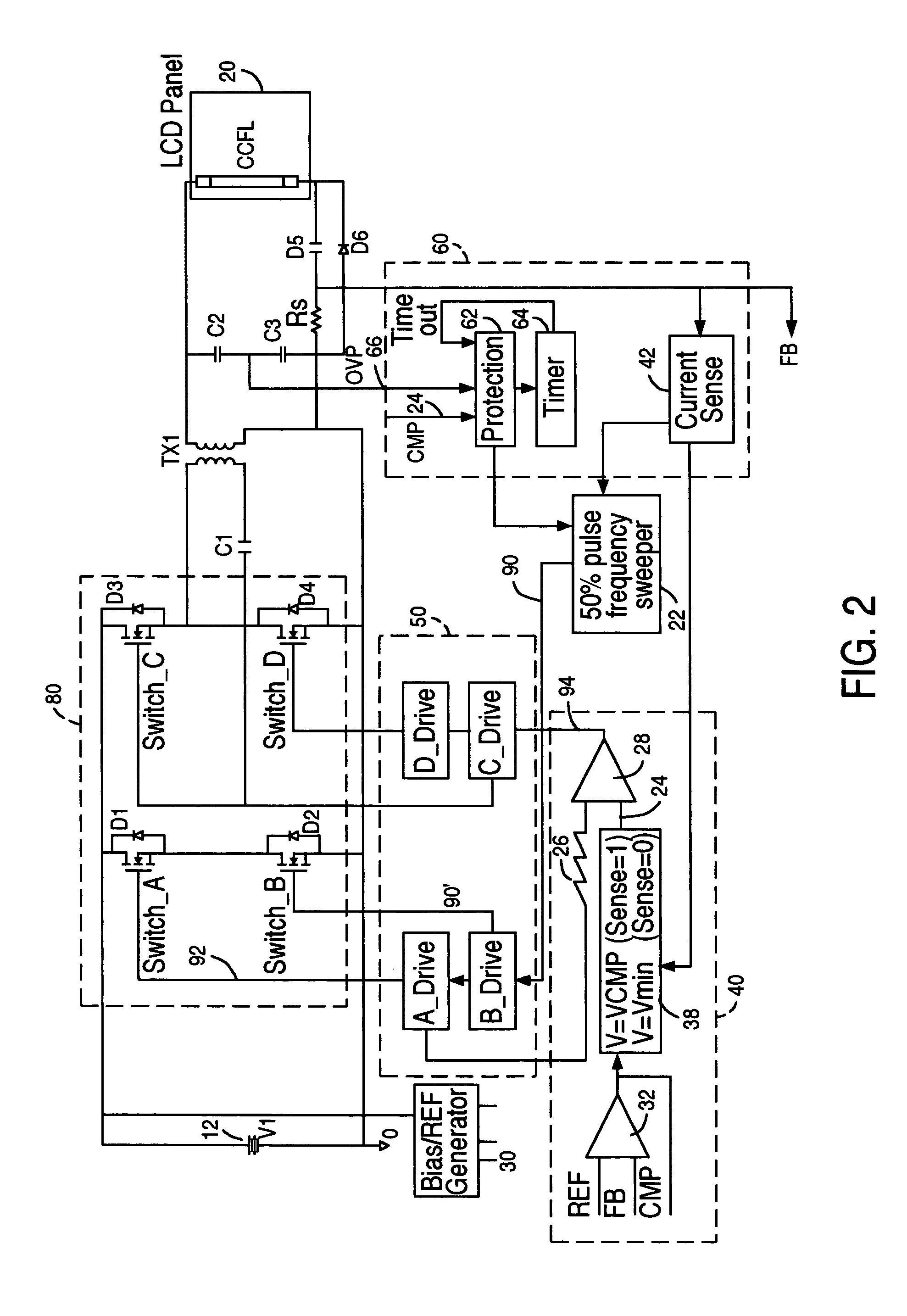 Liquid crystal display system with lamp feedback