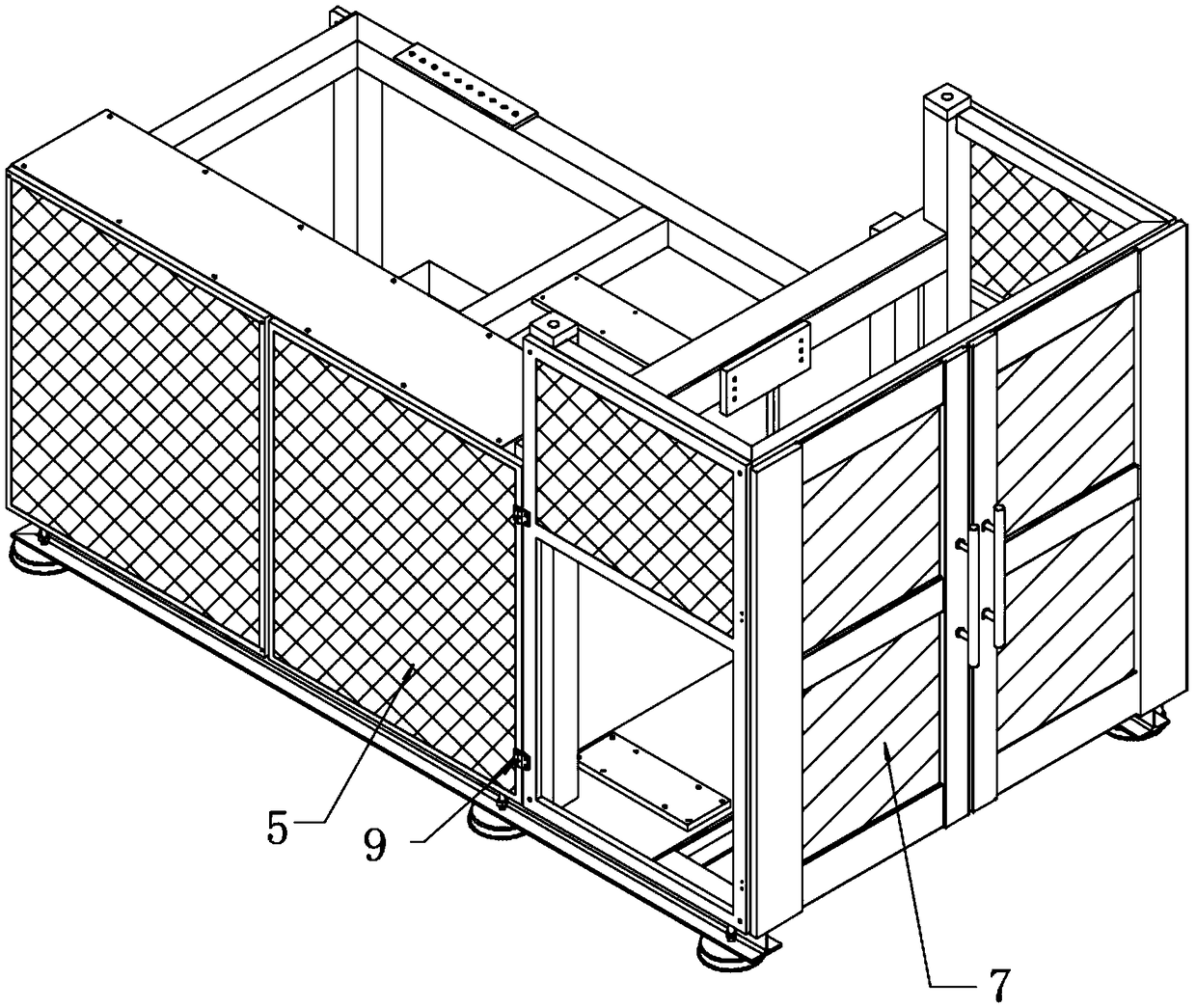 Machine frame for blowing molding machine