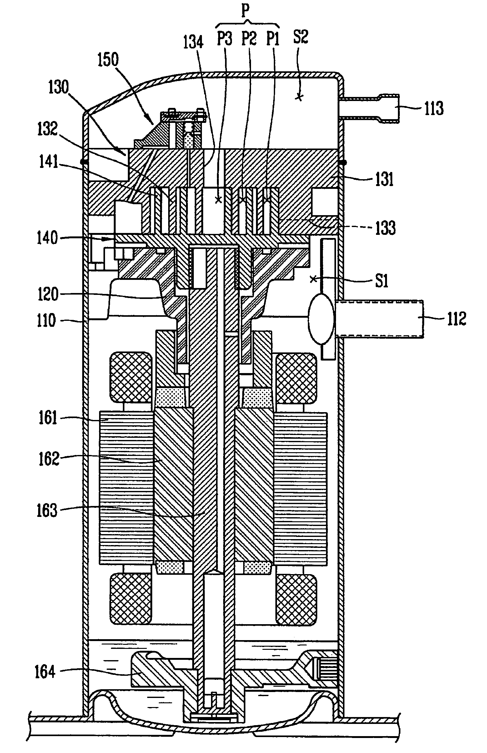 Apparatus for preventing vacuum of scroll compressor