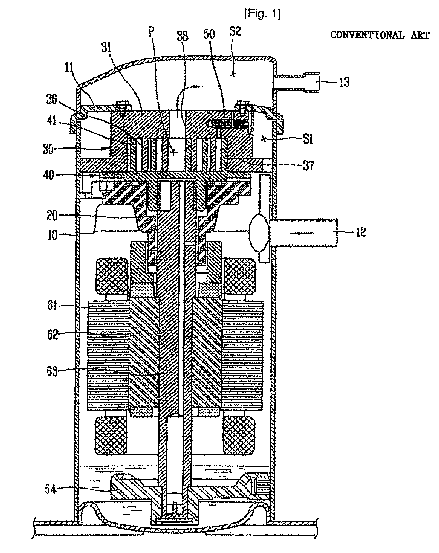 Apparatus for preventing vacuum of scroll compressor