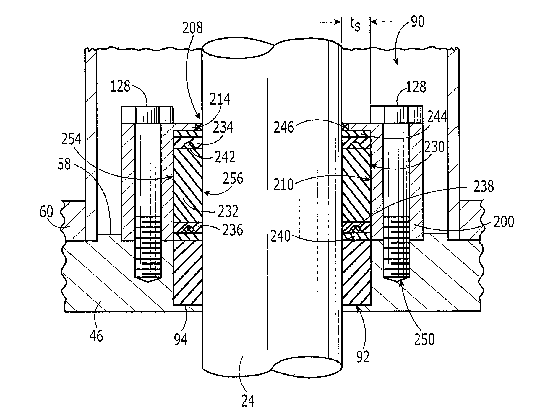 Stuffing box for walking beam compressor