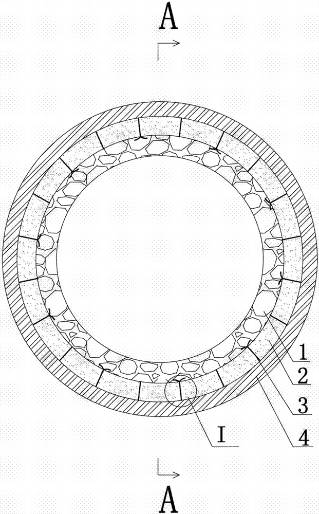 Fire-resistant liner for warm air pipeline and paving method thereof