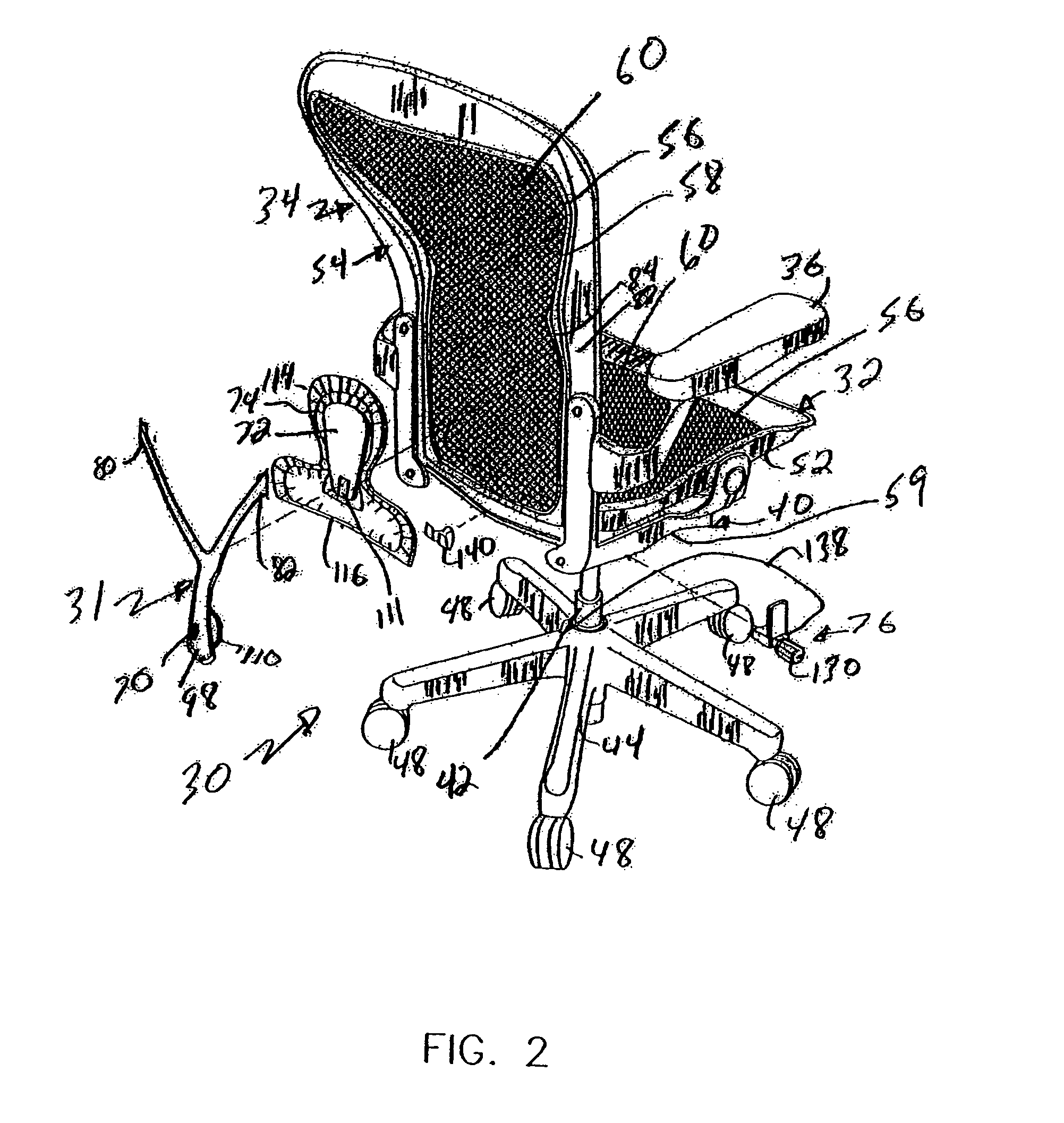 Sacral support member for seating