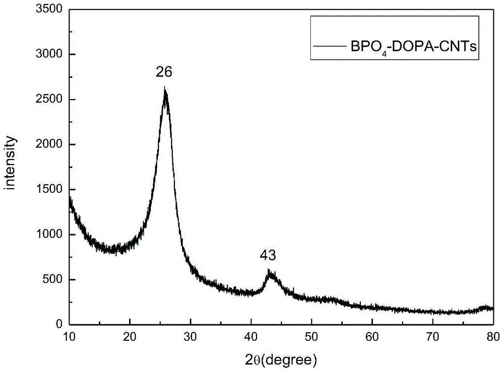 A kind of preparation method of boron phosphate modified carbon nanotube