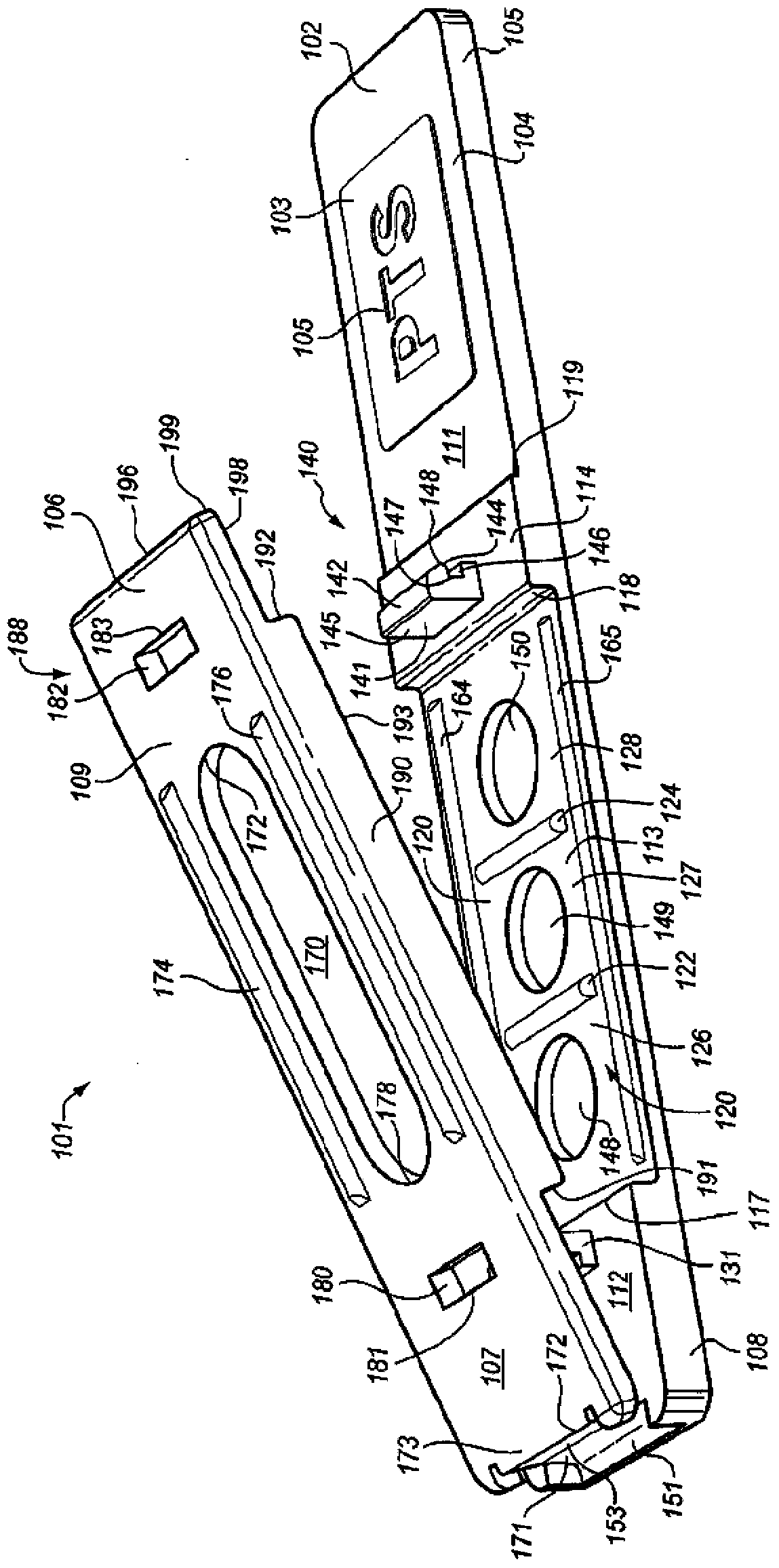 Blood separation system and method for a dry test strip