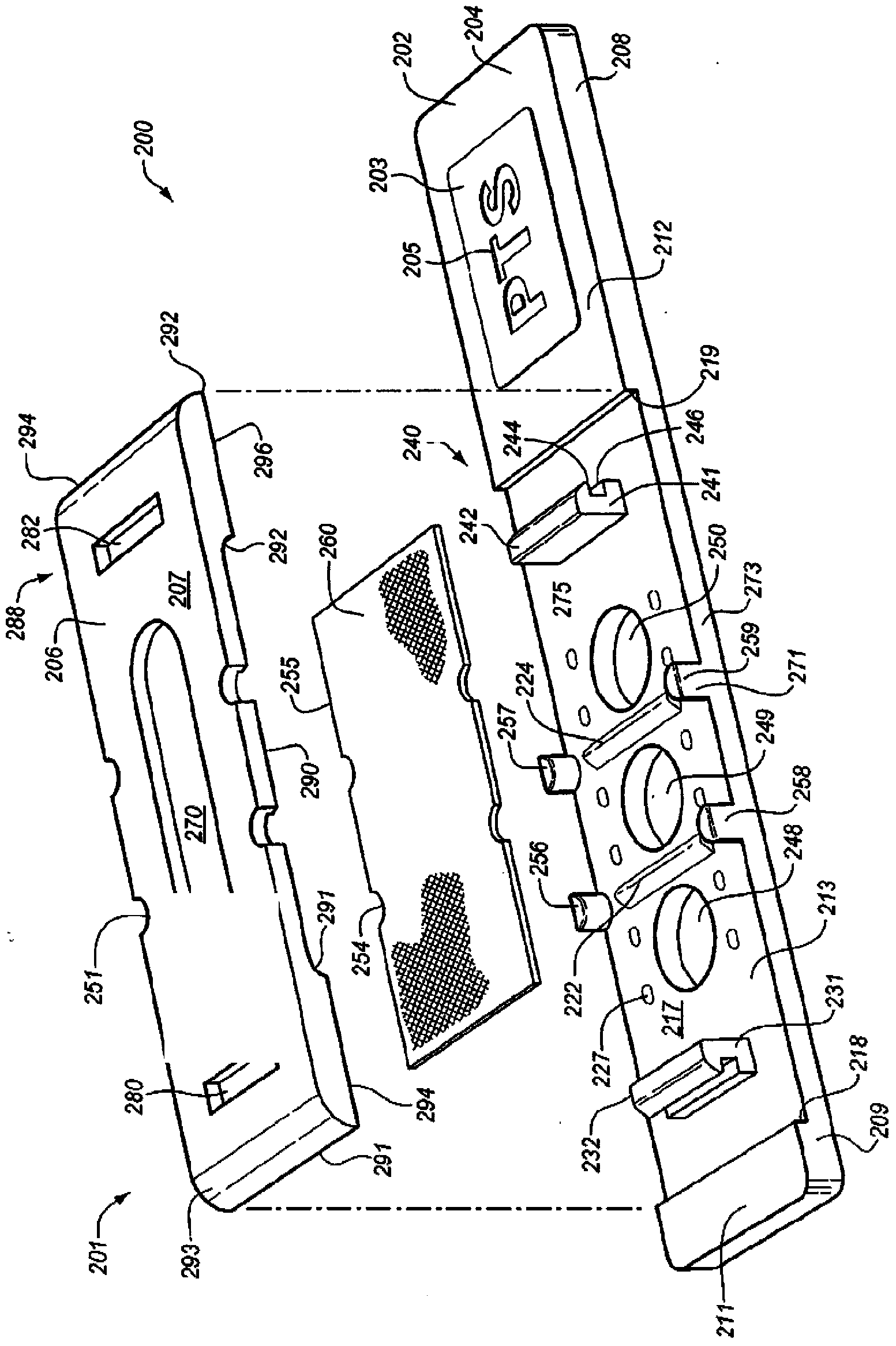 Blood separation system and method for a dry test strip