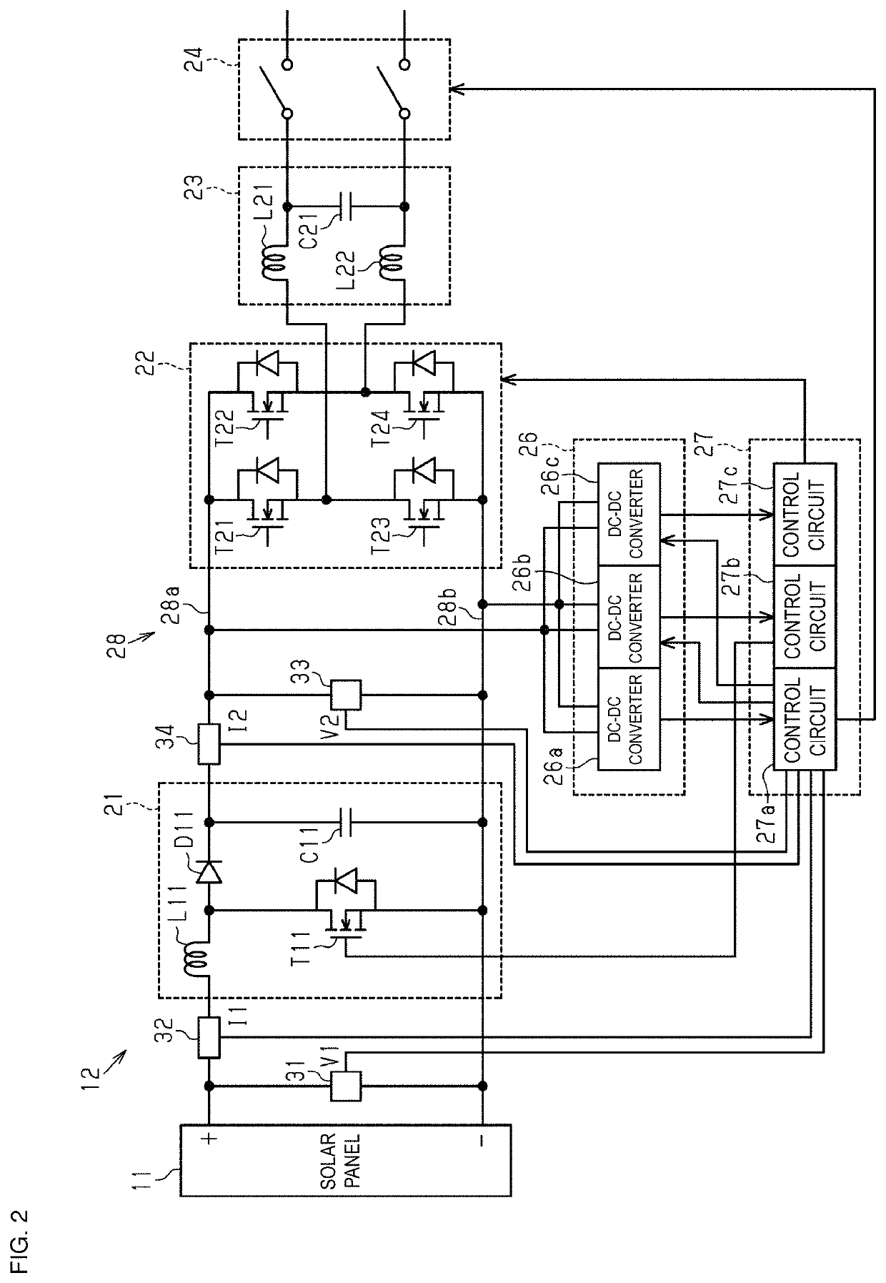 Solar power generation system and power conditioner