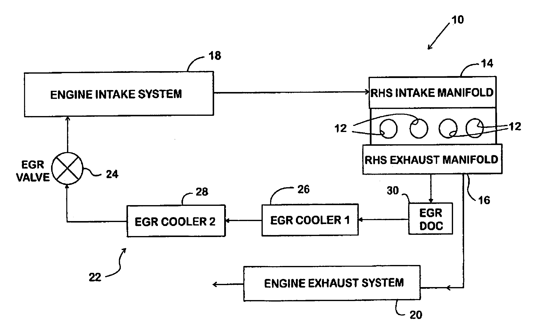 EGR metallic high load diesel oxidation catalyst