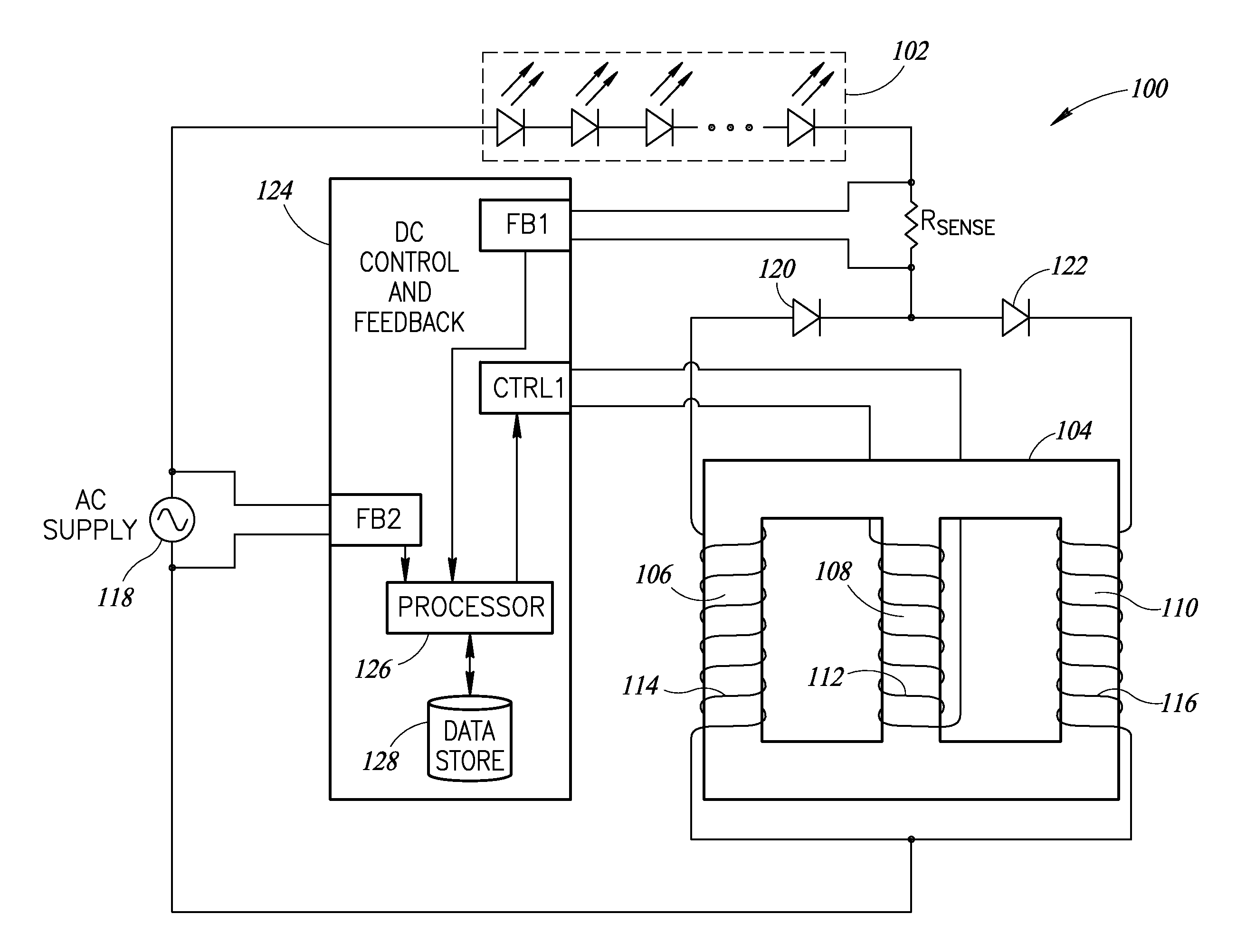 High efficiency power controller for luminaire