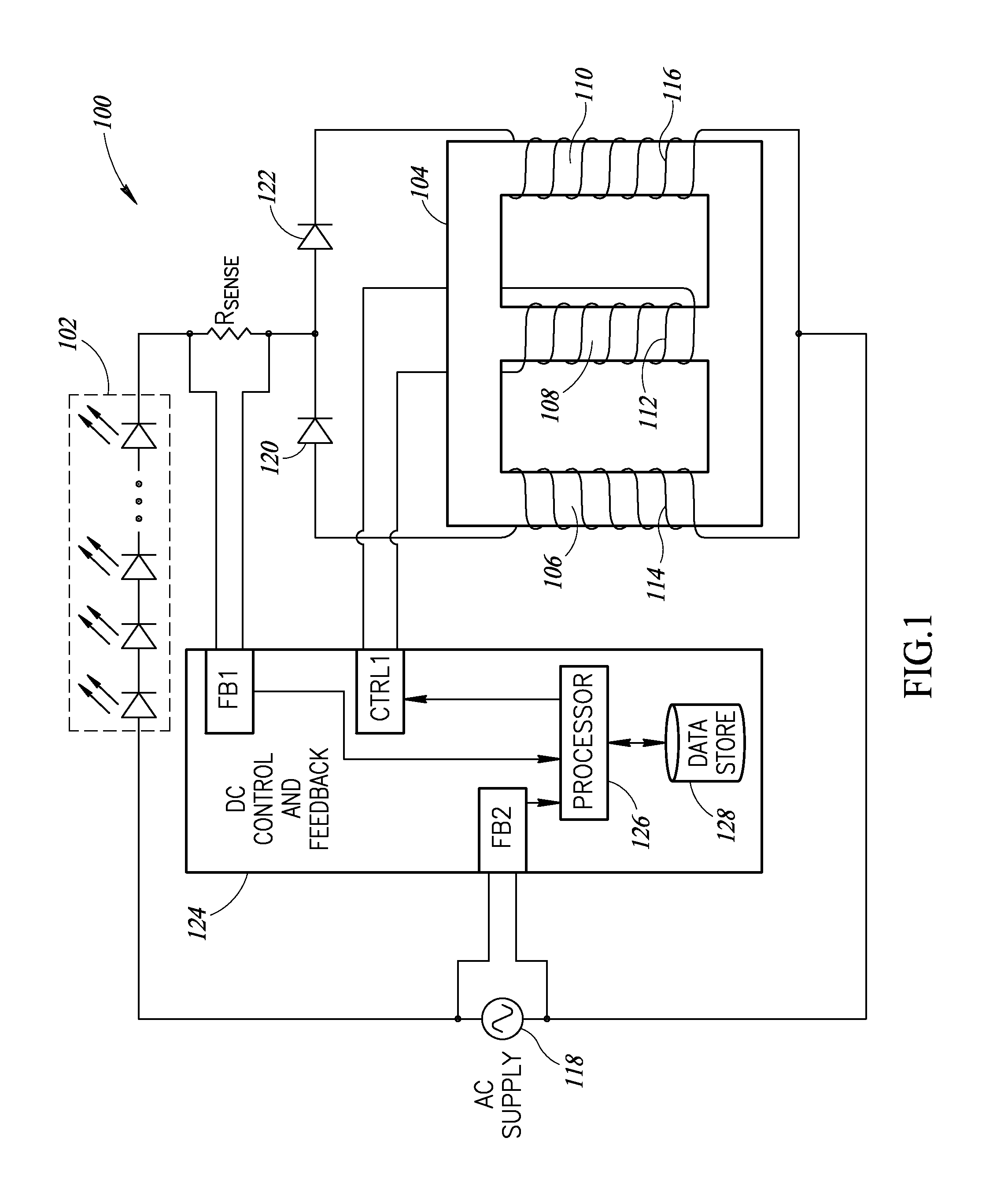 High efficiency power controller for luminaire