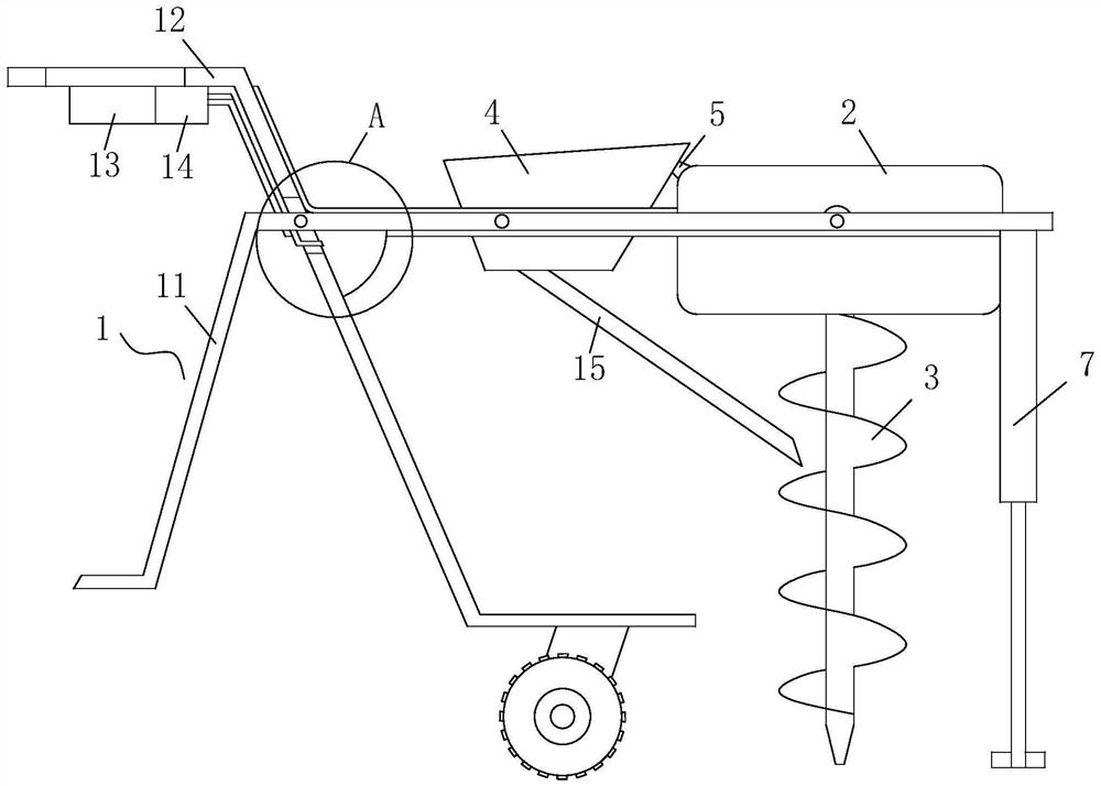 Device for automatically digging holes and synchronously applying base fertilizer based on dendrobium planting