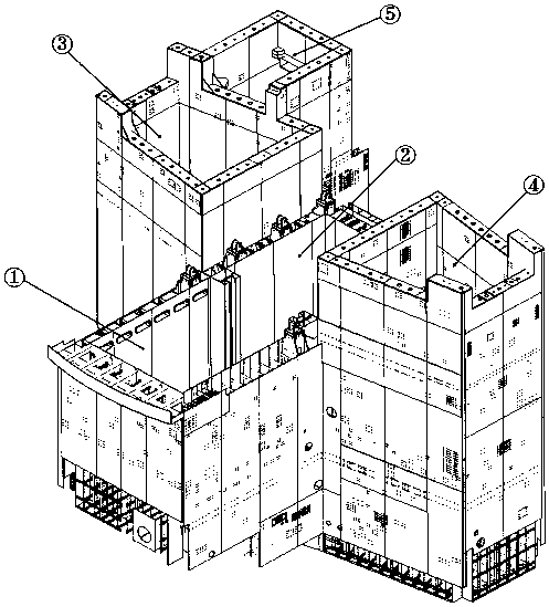 A method for assembling a large steel structure module of a nuclear power plant