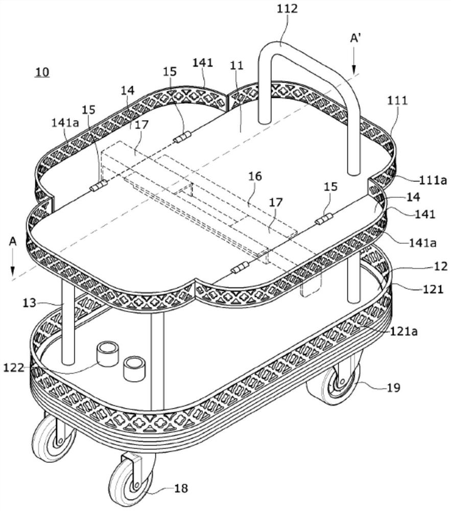 Movable integrated table