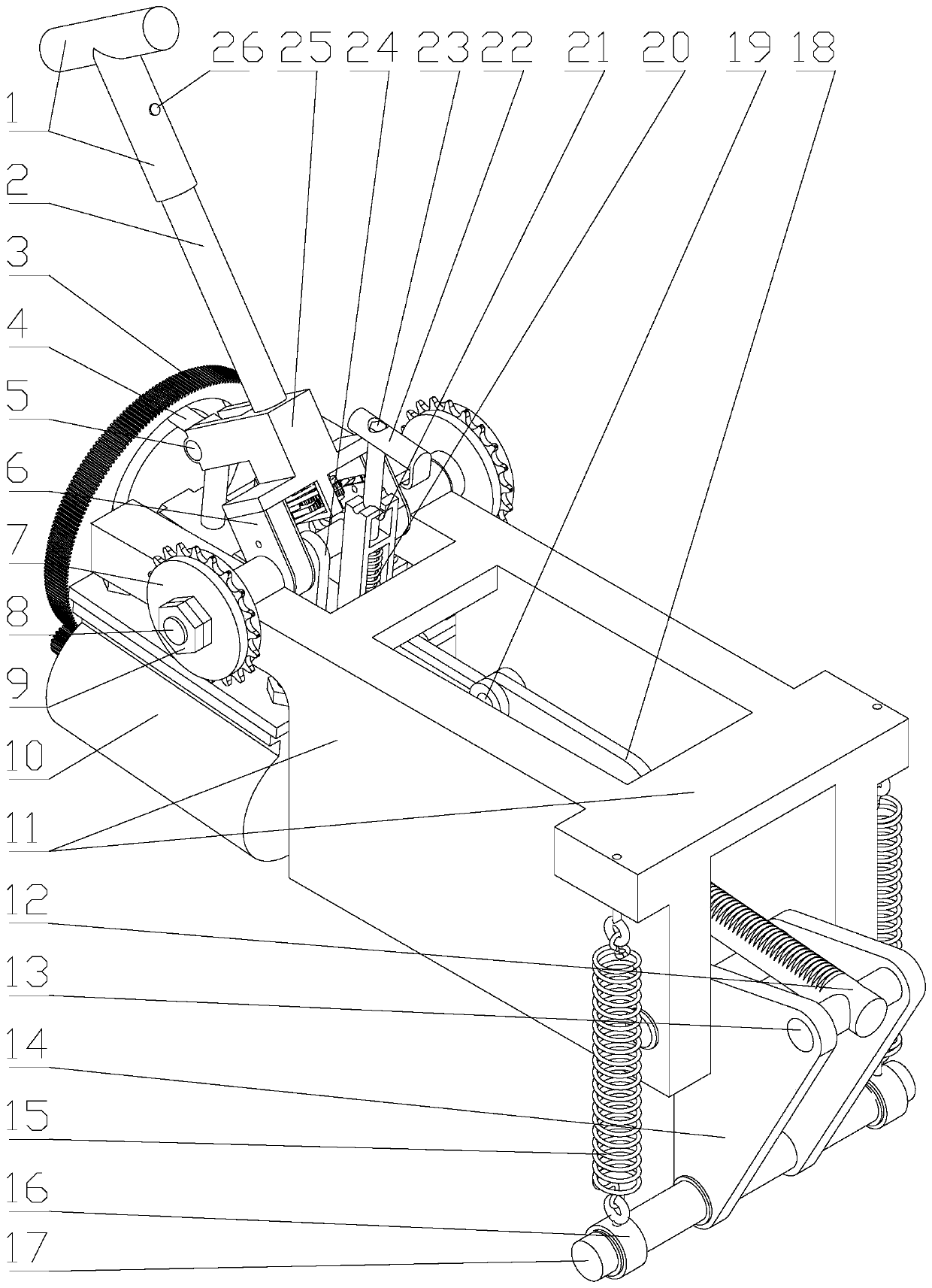 Manual and electric dual-purpose omni-directional moving opposite-wheel control mechanism of carrier mobile equipment