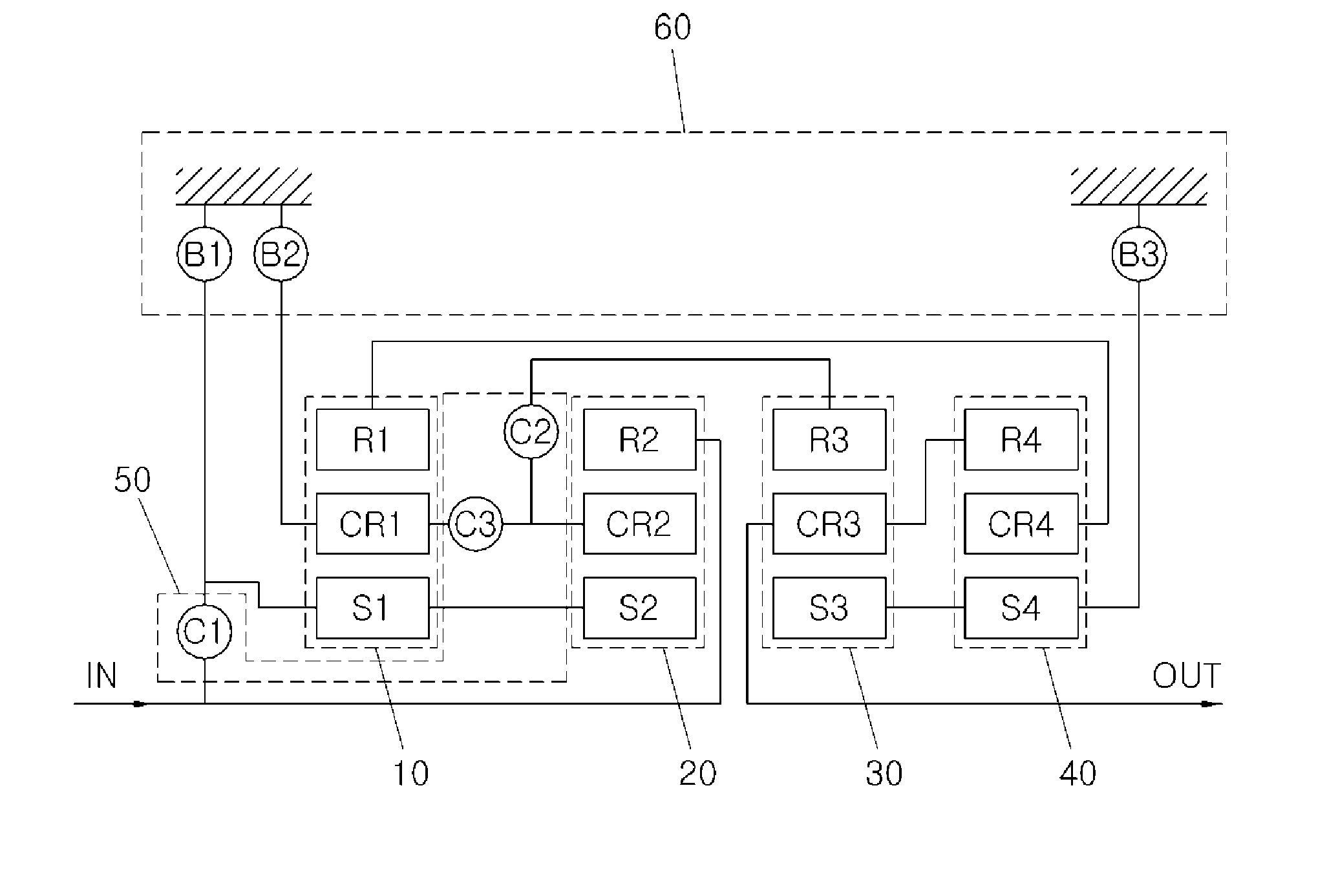 Multi-stage auto transmission for vehicle