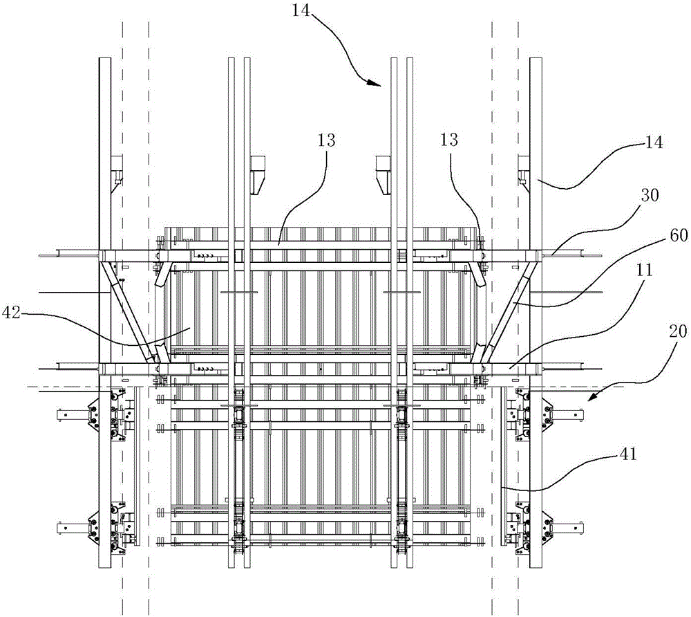 High bridge pier self-lifting outer frame over-form device