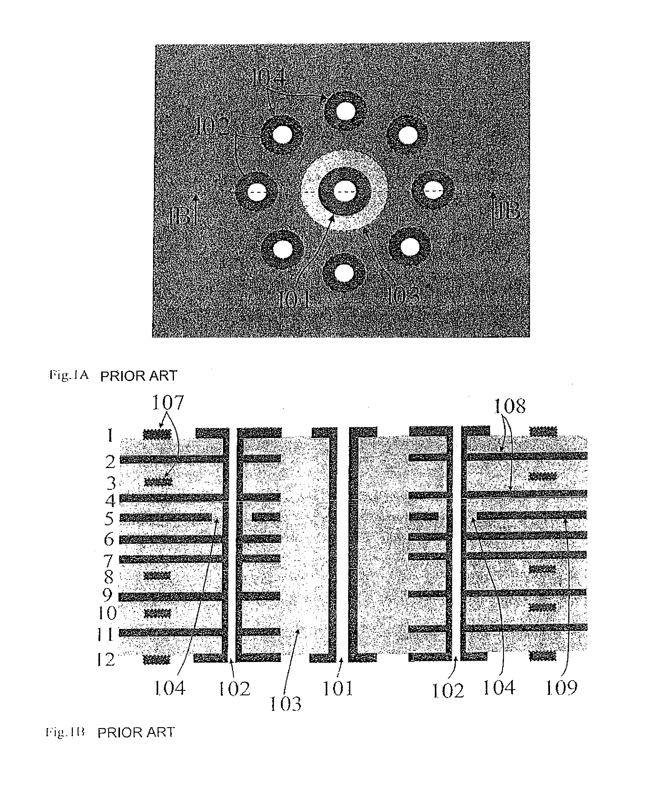 Vertical transitions, printed circuit boards therewith and semiconductor packages with the printed circuit boards and semiconductor chip