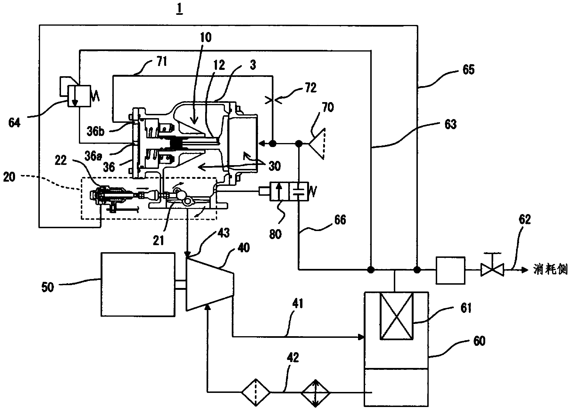 Absorption structure of compressor