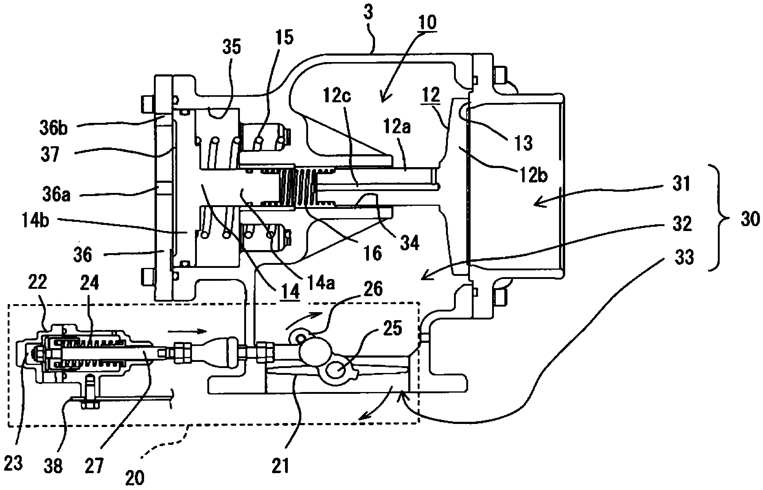 Absorption structure of compressor