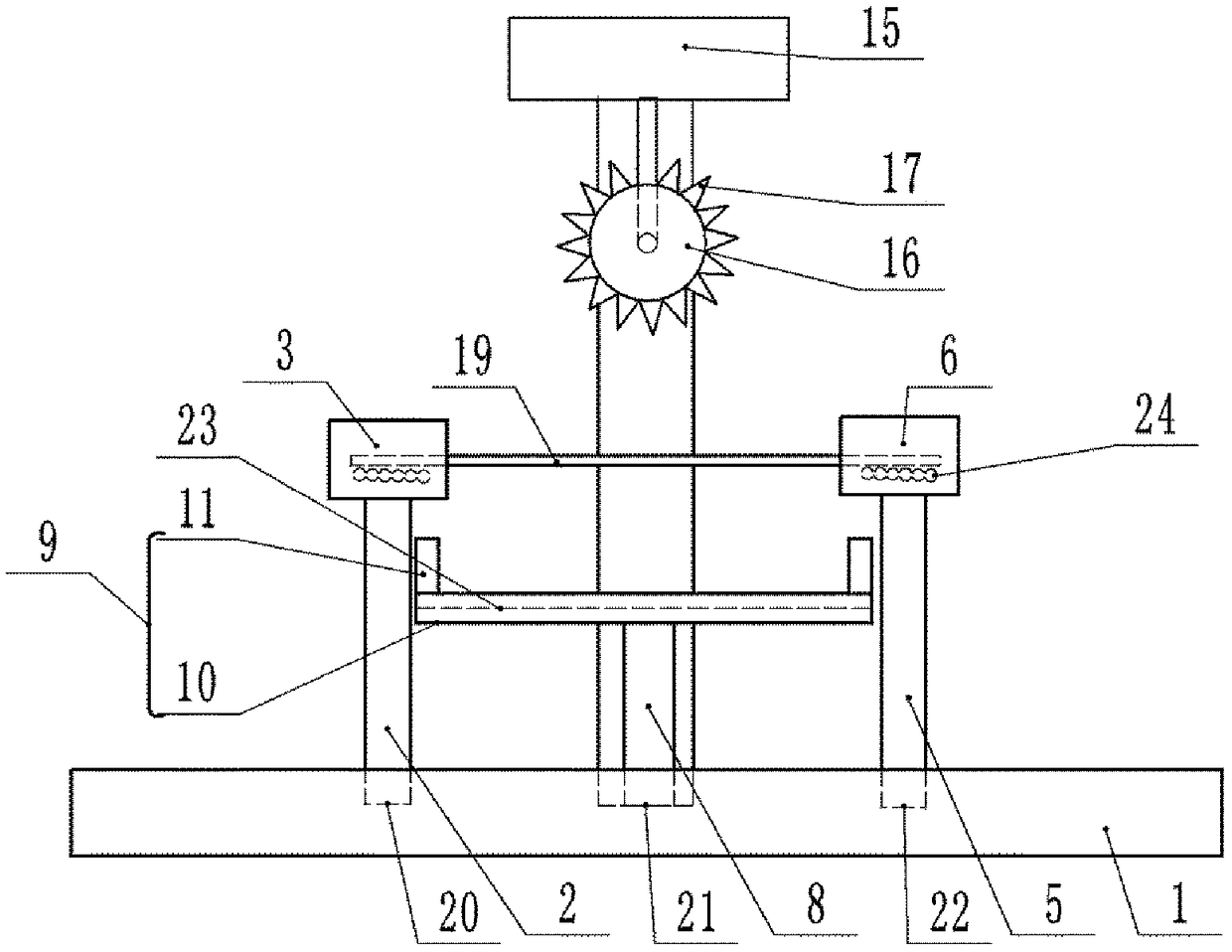 A steel plate cutting device