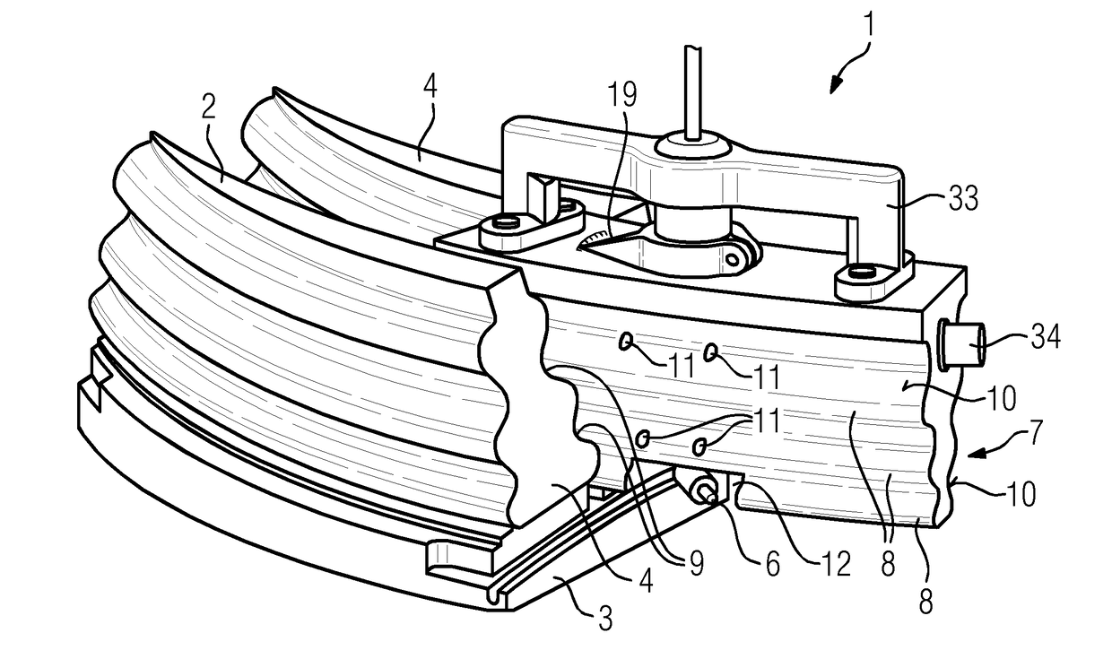 Milling device and method for milling within a slot