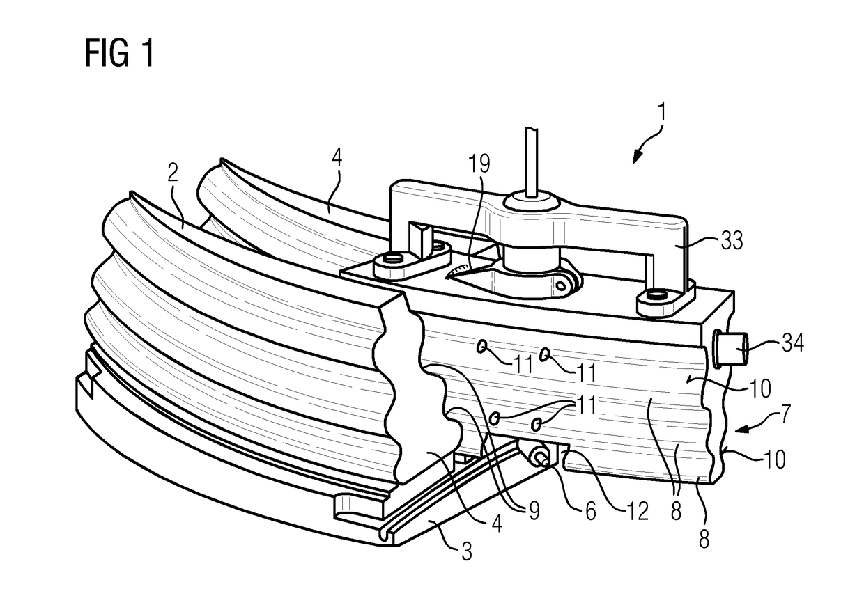 Milling device and method for milling within a slot