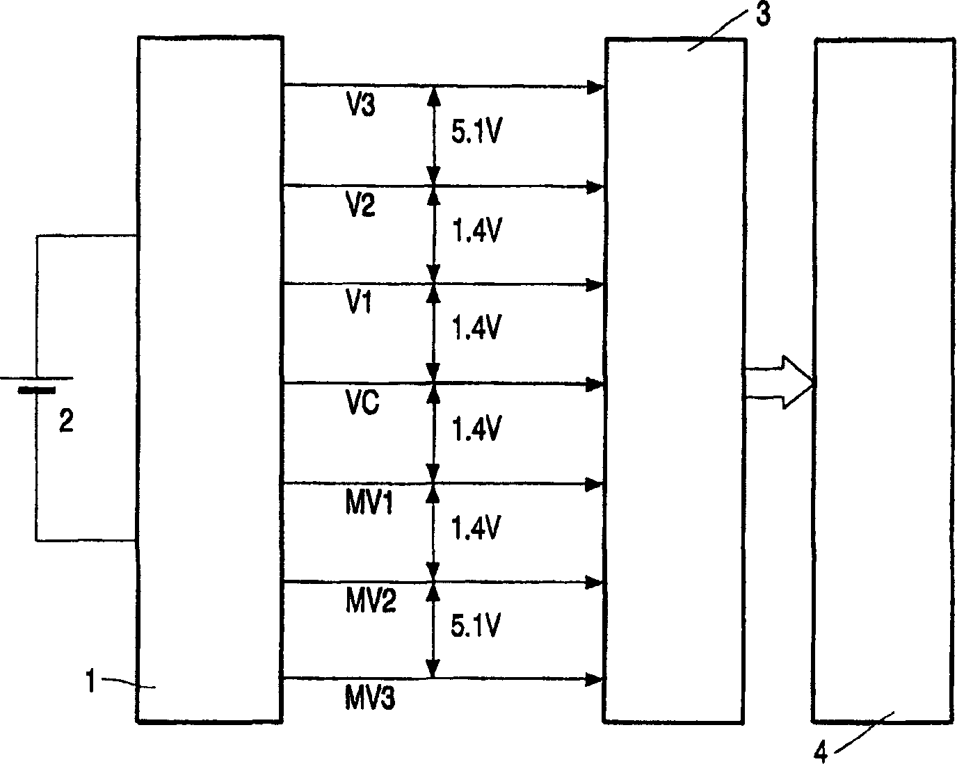 Multi output dc/dc converter for liquid crystal display device