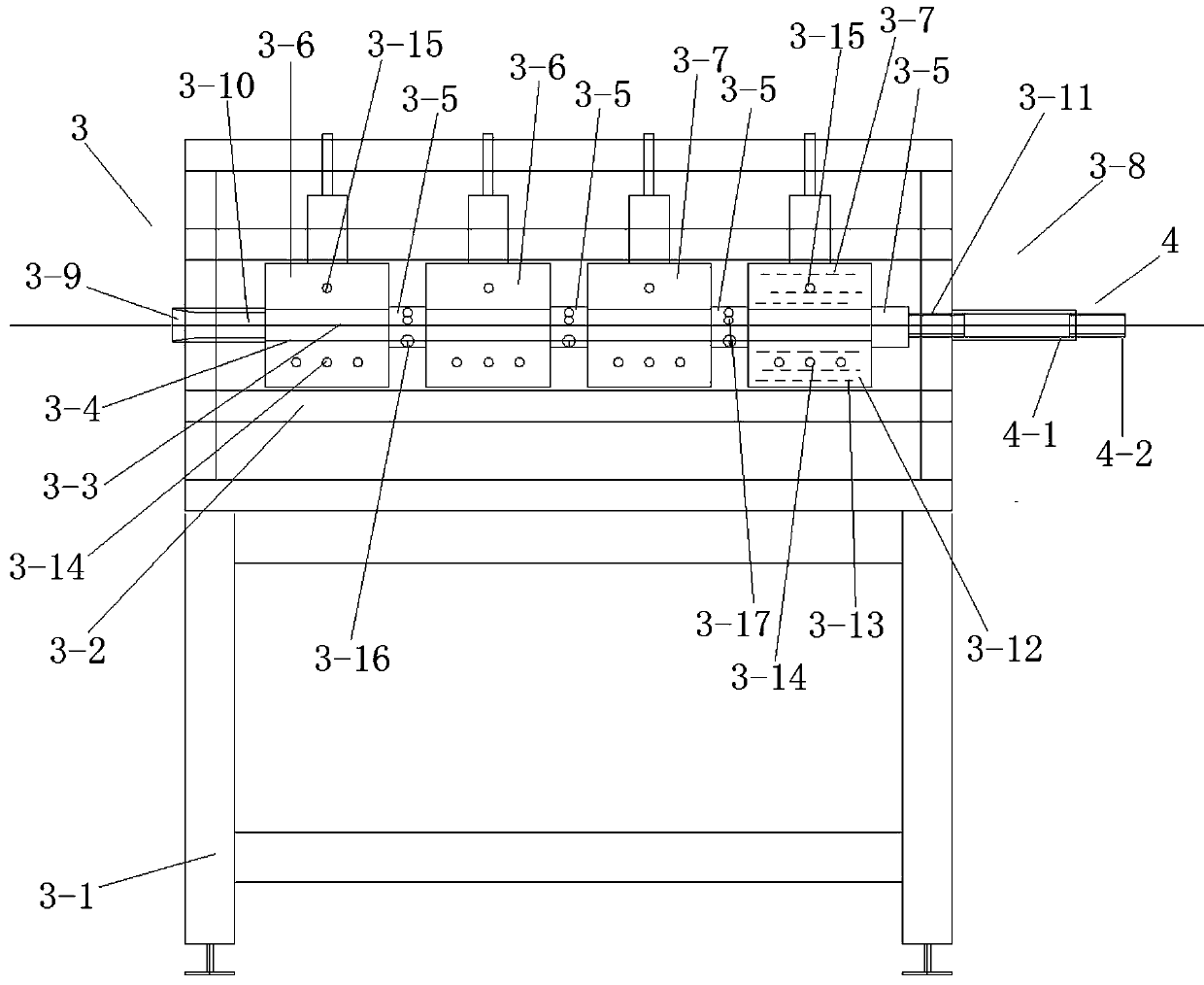 Glue-free fiber bar heat setting machine for glue-free fiber bar production line