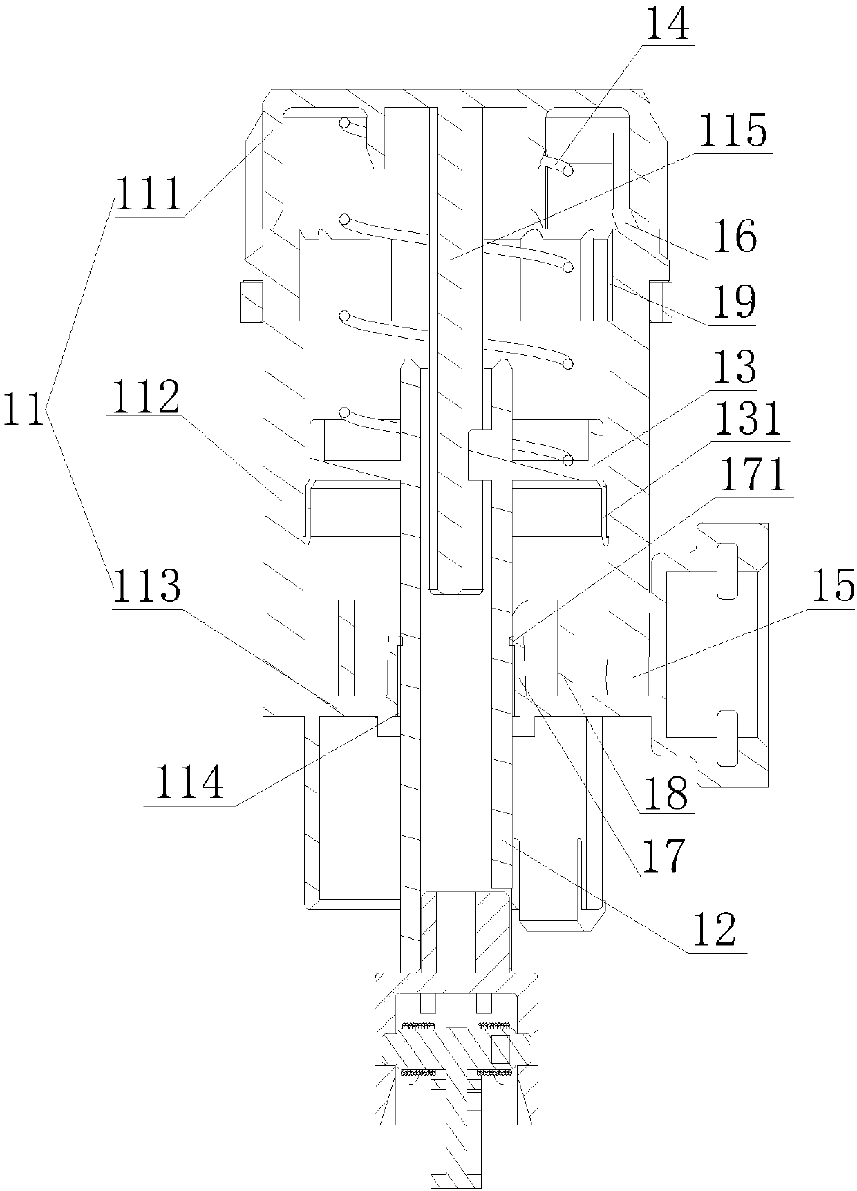 Hydraulic driving mechanism of toilet drain valve